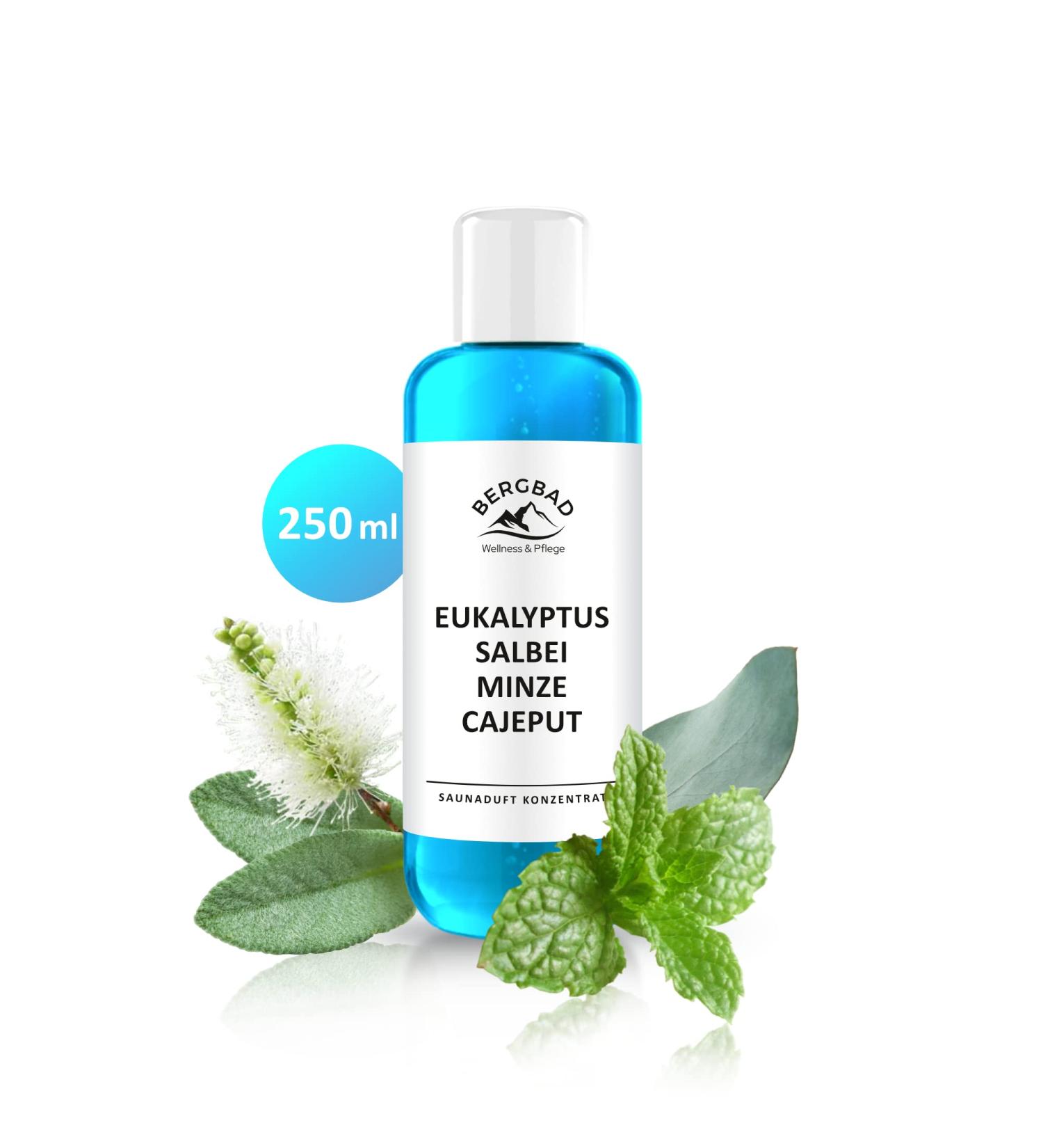 Bergbad 250ml Sauna Infusion - Eucalyptus Mint Sage Cajeput | Soothing & Refreshing Natural Essential Oils for Your Sauna - Buy Online on GoSupps.com