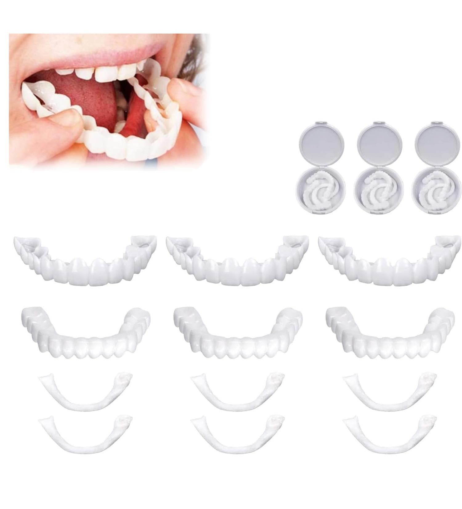 JIAZHOUHB Snap-on Teeth - 2 Pairs of Cosmetic Veneers for Men & Women | Instant Smile Solutions - Buy Online on GoSupps.com