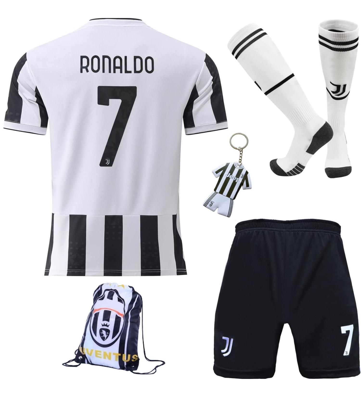 Buy BlackAzat 2021/2022 Juve Home Ronaldo #7 Kids Jersey Shorts Socks Set - Youth Sizes (8-9 Years) - International Shipping Available - Buy Online on GoSupps.com