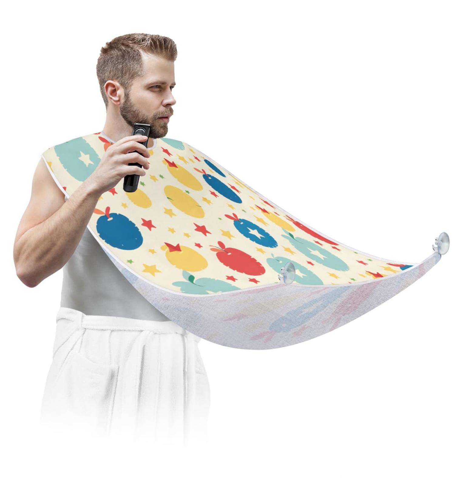 Abstract Fruit Beard Bib Apron | Beard Hair Catcher for Men | Perfect Gifts for Dad - Fathers Day Anniversary Christmas | Includes 2 Suction Cups - Buy Online on GoSupps.com