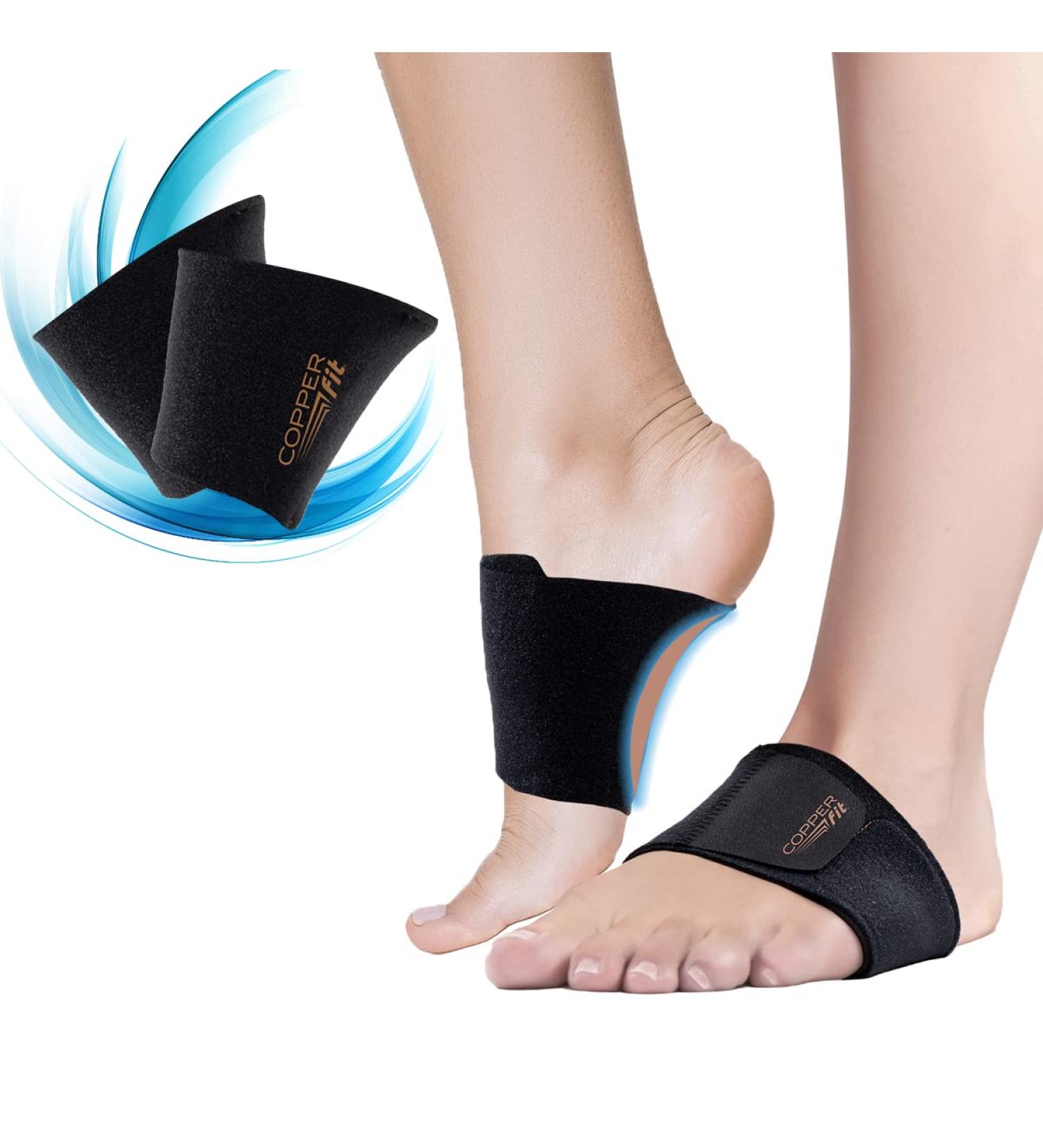 Copper Fit Health Unisex Arch Relief Plus - Built-In Orthotic Support, Black - Buy Online on GoSupps.com