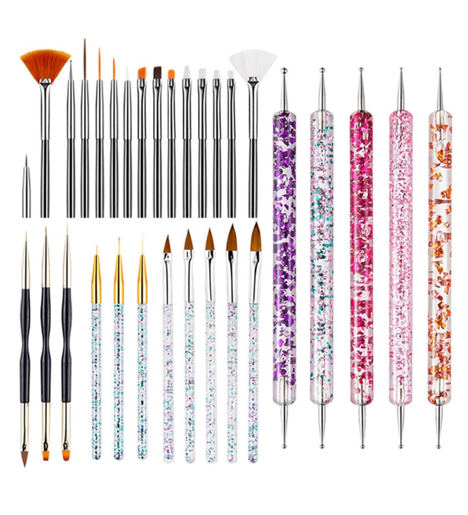 Minkissy 1 Set Nail Art Brush Set Nail Art Tools Wear-resistant Nail Pens Wear-resistant Nail Tools Pro Tools Professional Dotting Tools Manicure Tools Major Plastic Light Pen - Buy Online on GoSupps.com