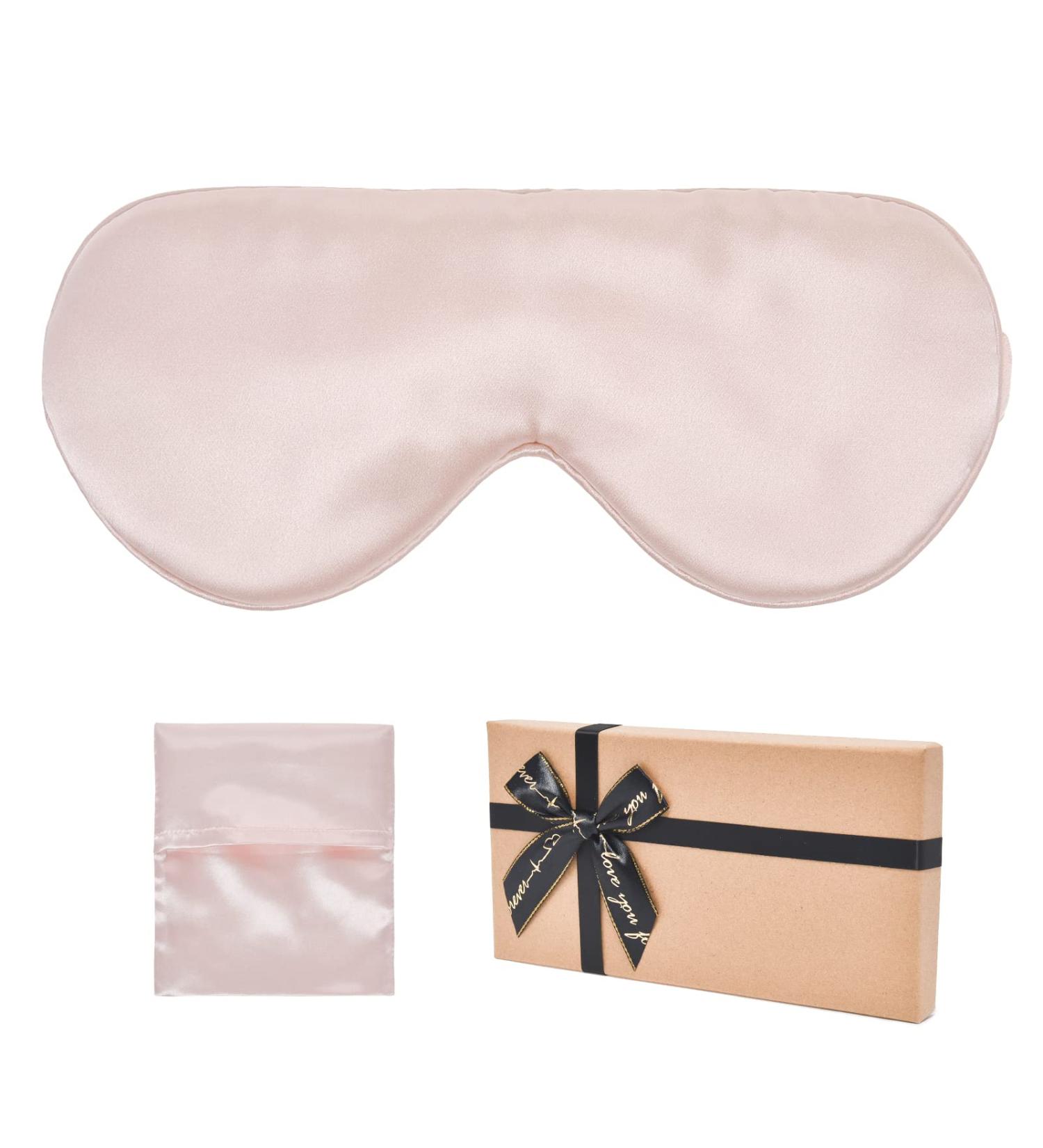 Seciiwod Pink Silk Sleeping Mask - 100% Mulberry Silk, Light Proof, Skin-Friendly, Super Soft | Wide Coverage, Breathable Eye Mask with Elastic Strap | Perfect Plane Sleep Gift Package - Buy Online on GoSupps.com