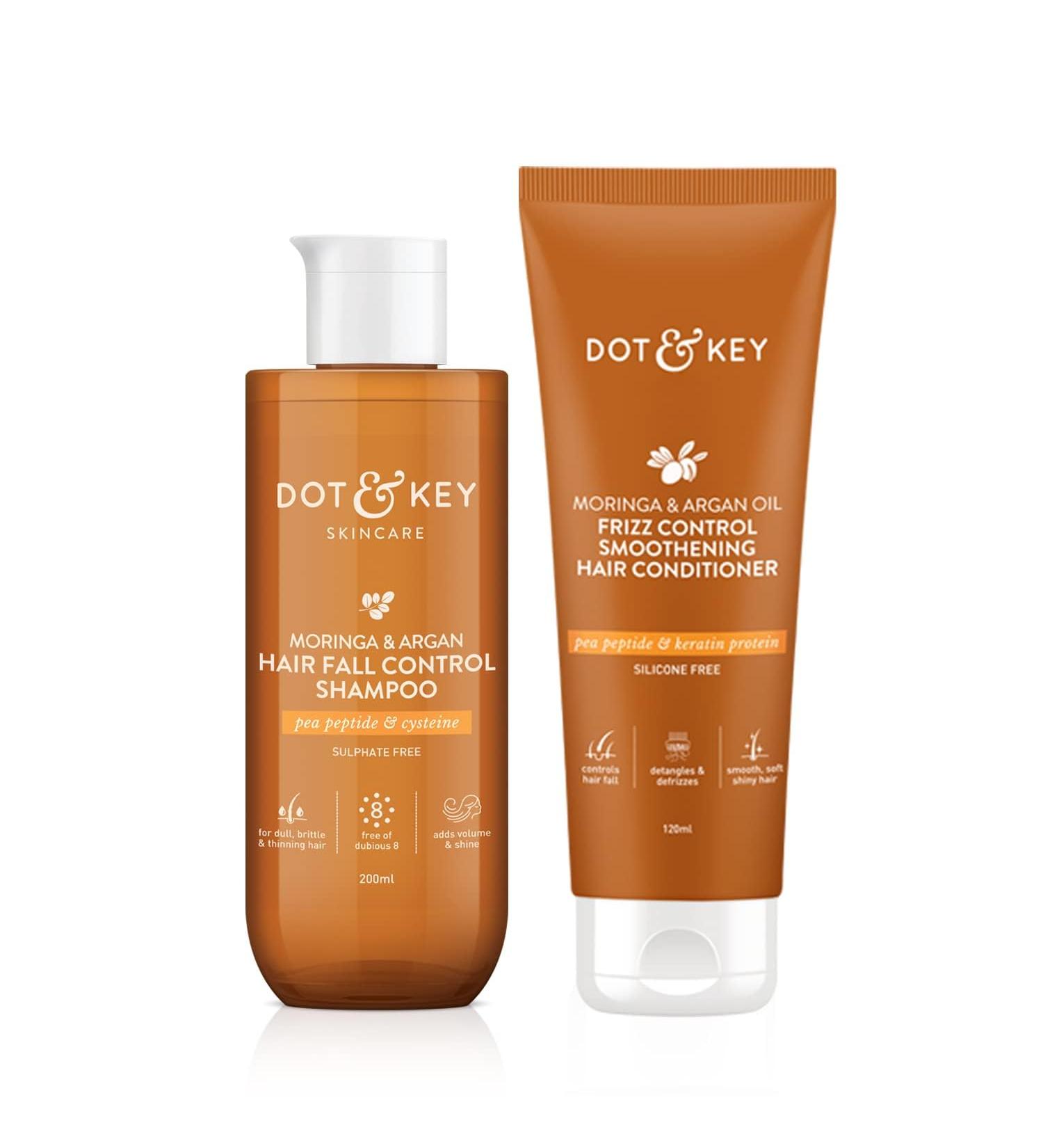 The D'ot & Key Moringa Argan Shampoo & Conditioner Combo | Shampoo 200ml Conditioner 120ml - Buy Online on GoSupps.com