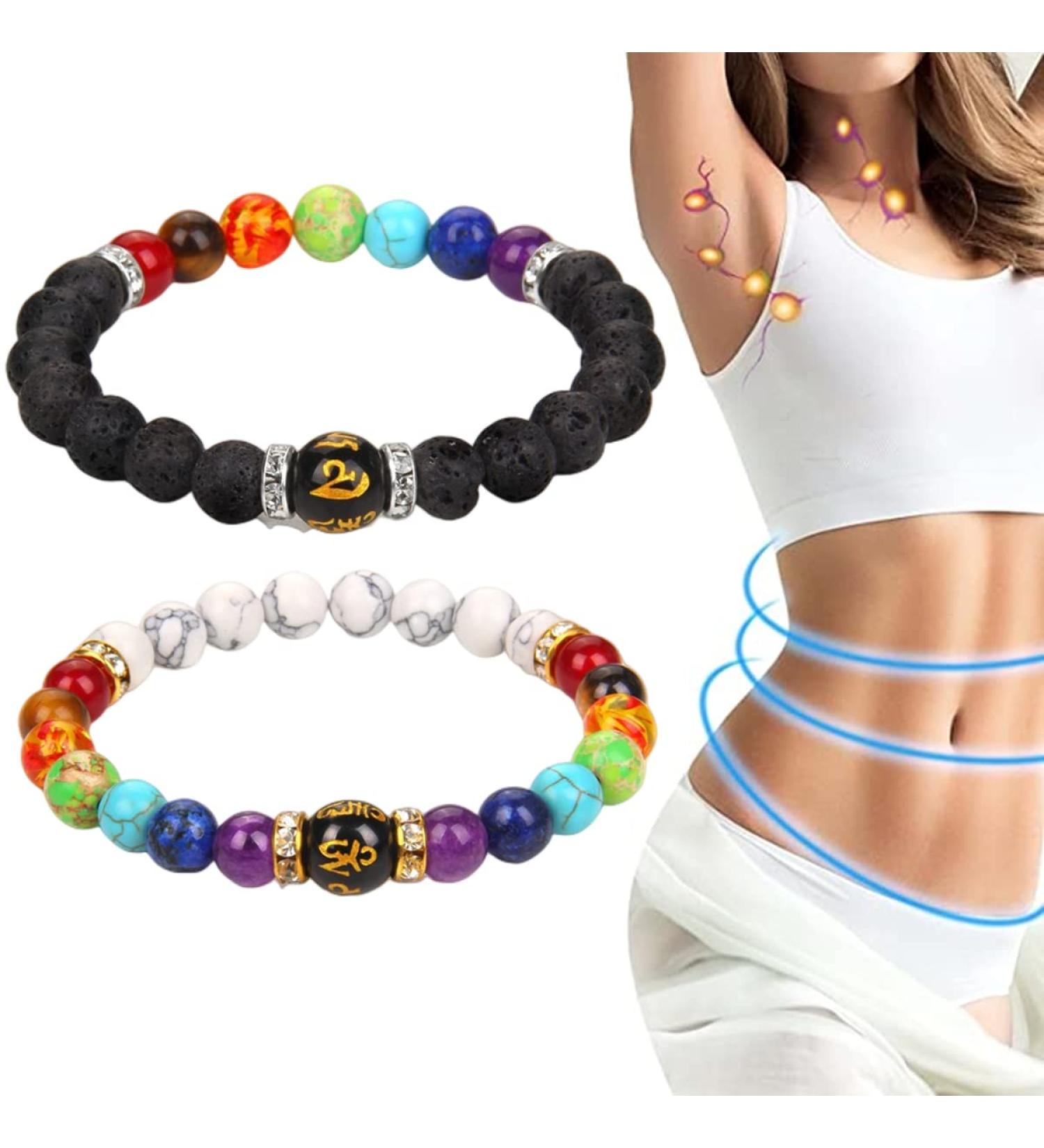Zhongle Pulsera Arus 7 Chakras Origina Healthbangle Lymphatic Drainage Chakra Bracelet 7 Chakra Bracelet with Real Stones C-2PCS - Buy Online on GoSupps.com
