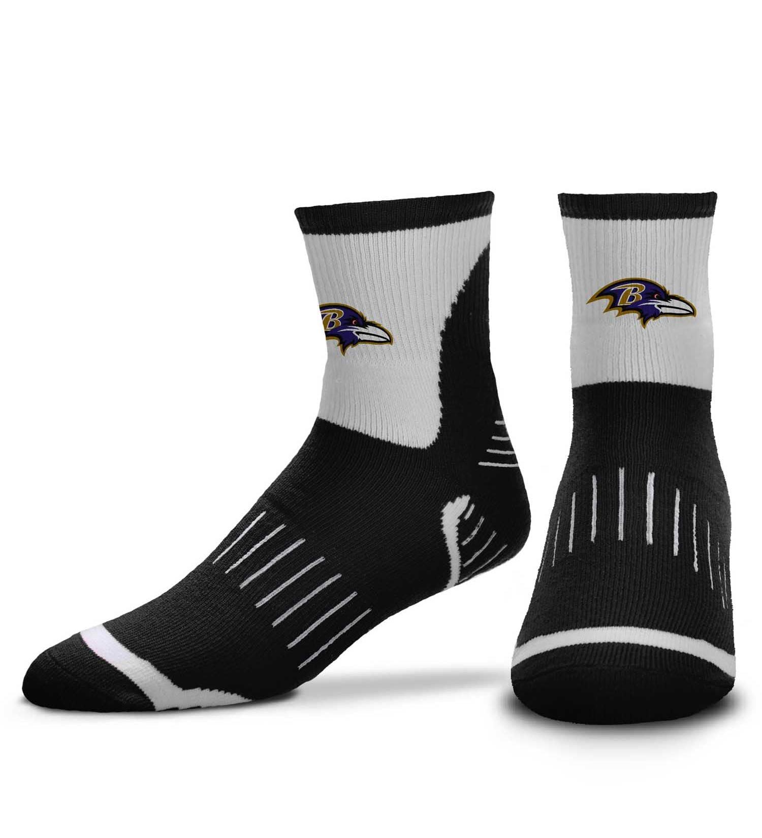 FBF NFL Baltimore Ravens Surge Quarter Length Socks - Black Medium | Men and Women - Buy Online on GoSupps.com
