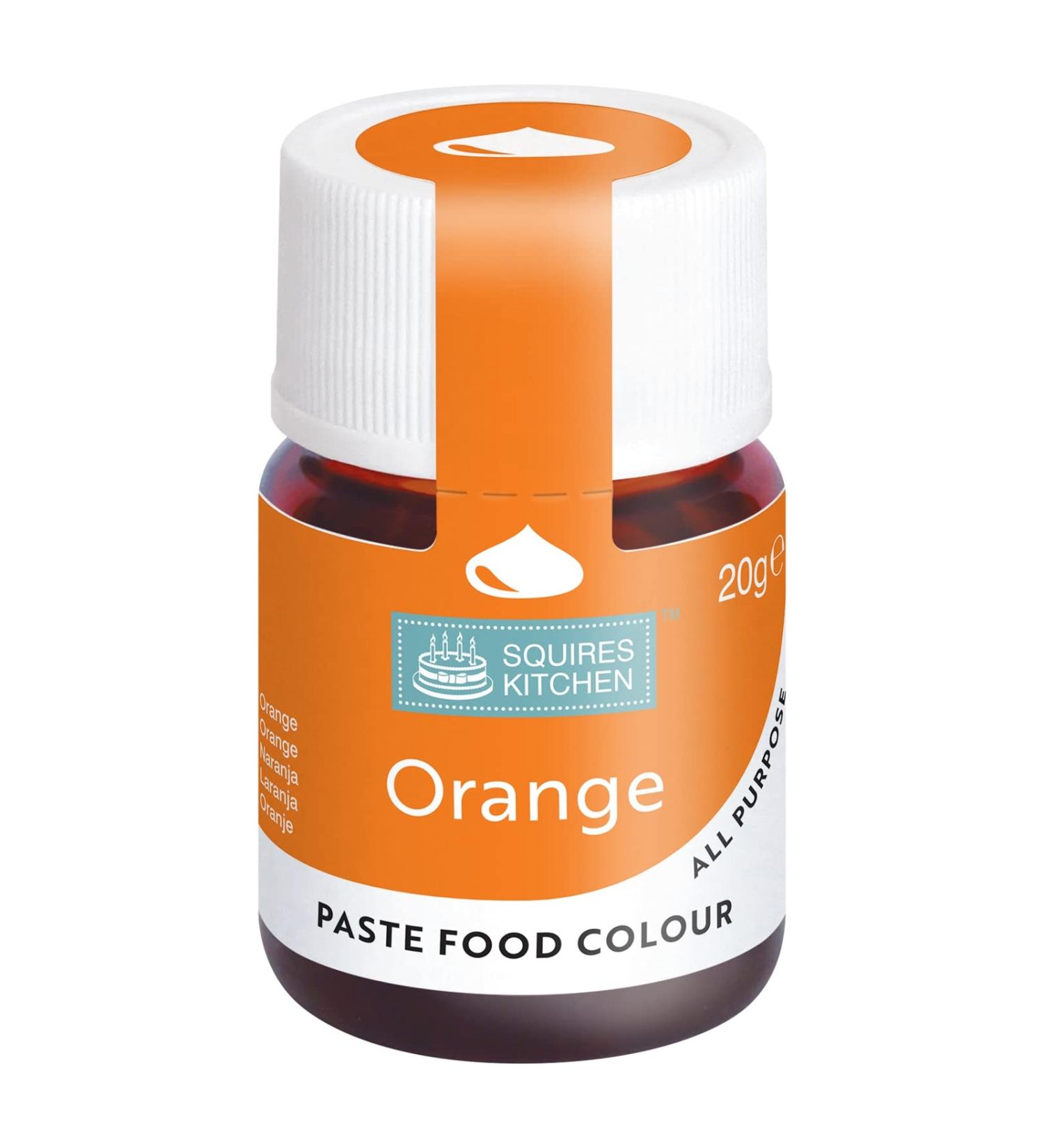 Squires Kitchen Orange Food Colouring Paste - 20g | Concentrated Colour for Sugarpaste, Fondant, Buttercream & More - Buy Online on GoSupps.com