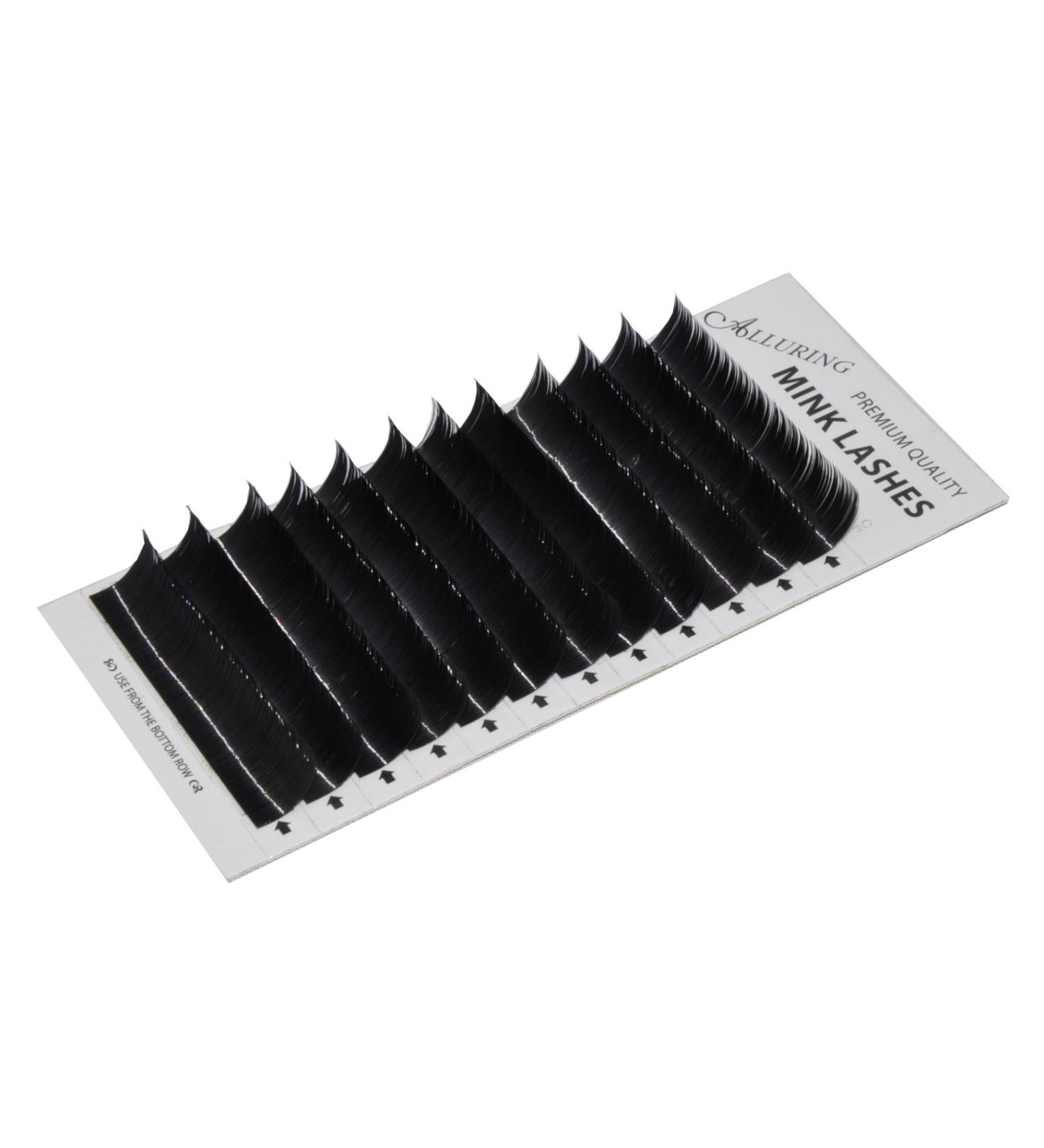 Alluring Premium Mink Lashes for Eyelash Extensions C curl .15mm thickness 12mm