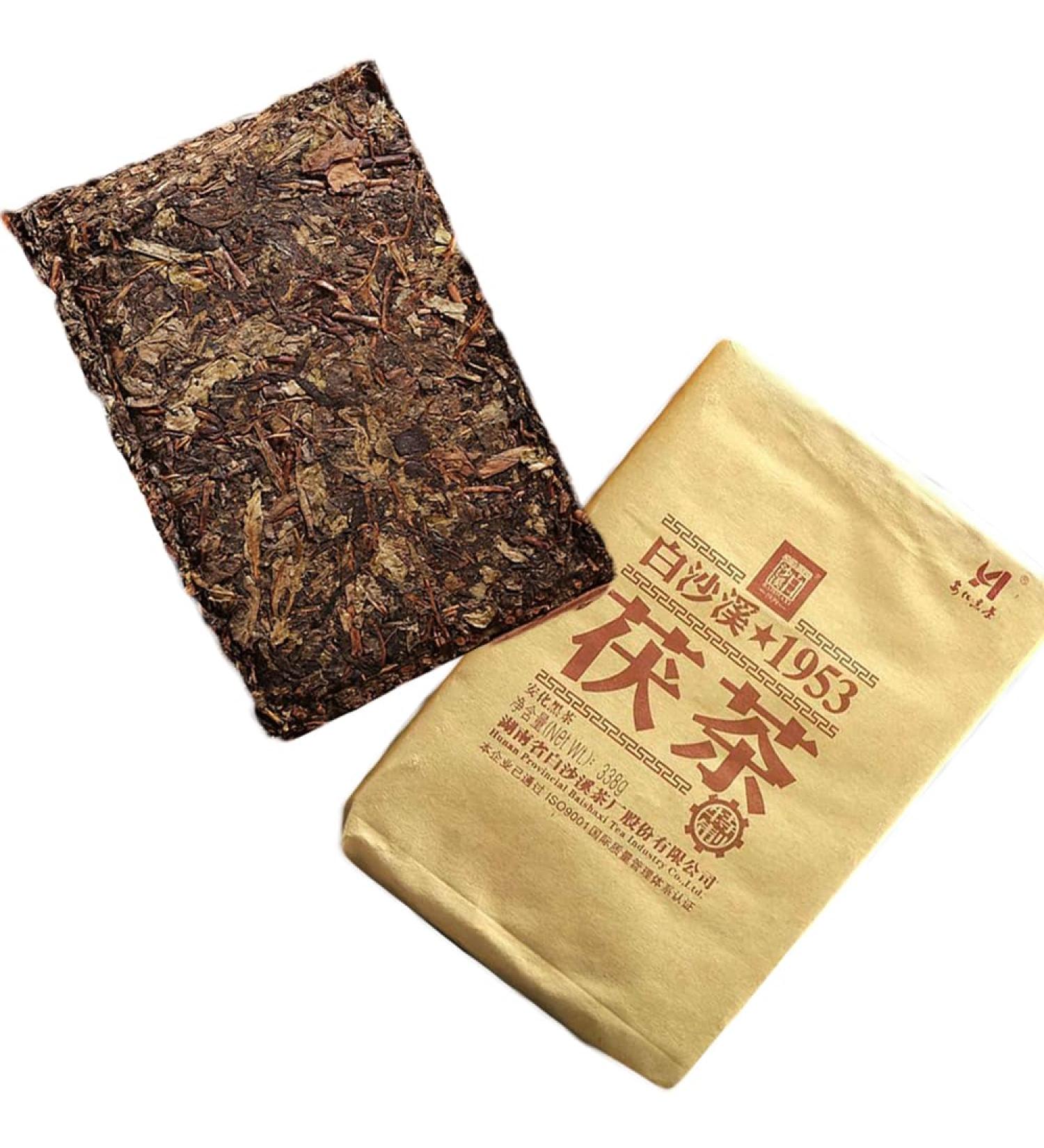 th puer Anhua Baishaxi Brique de th fonc Ann e Fleur d'or Fu Cha 338g - Buy Online on GoSupps.com