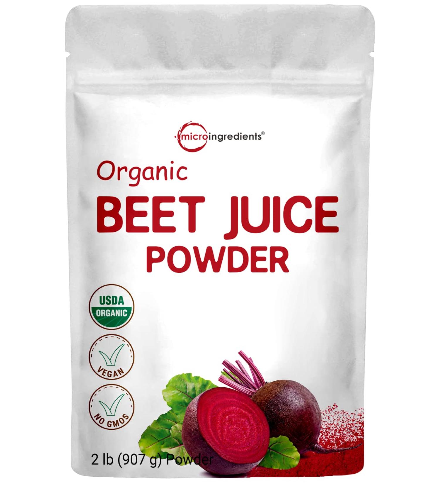Organic Beet Root Powder 2 Pounds - Cold Pressed, Water Soluble Pre-Workout Concentrate with Natural Nitrates for Energy & Immune Support - Non-GMO (2 lb) - Buy Online on GoSupps.com