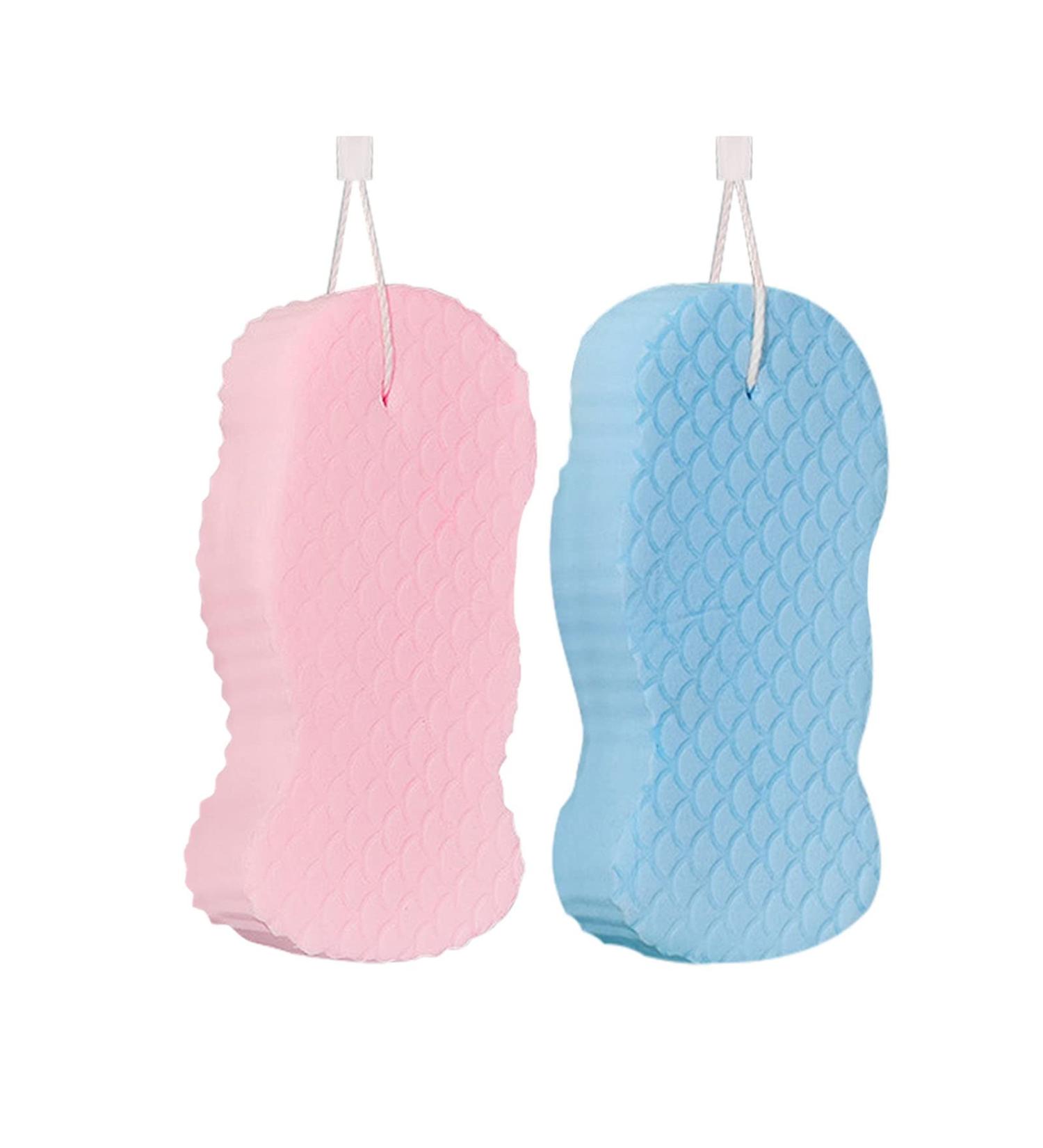 Super Soft Exfoliating Bath Sponge - Magic Body Shower Sponge for Gentle Dead Skin Removal (Random Color) - 2pc Set - Buy Online on GoSupps.com