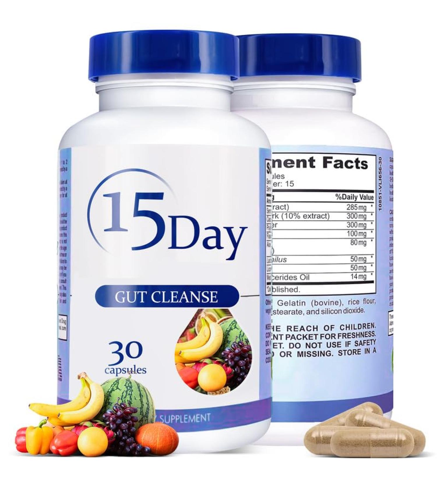 15 Day Gut Cleanse - Effective Colon Support Detox for Women & Men | International Shipping - Buy Online on GoSupps.com