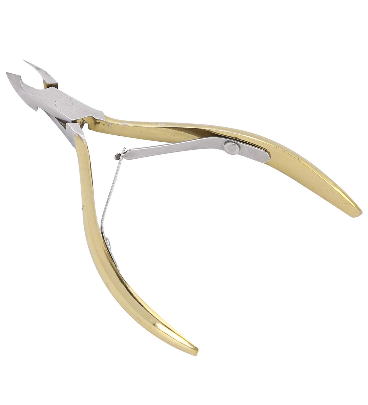 Nail Cuticle Nippers with Stainless Steel Blade Dead Skin Scissors Pliers for Pedicure Manicure Easy to Use Compact & Portable Size (Gold) - Buy Online on GoSupps.com