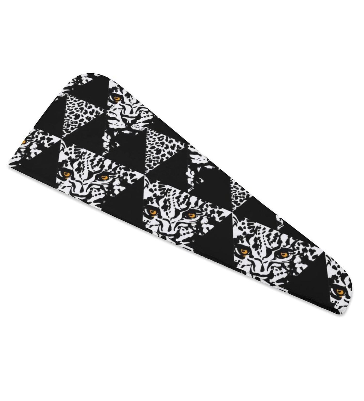 Super Absorbent Ink Brush Strokes Microfiber Hair Towel Wrap for Women 10x26 Inch Hair Turban with Button - Buy Online on GoSupps.com