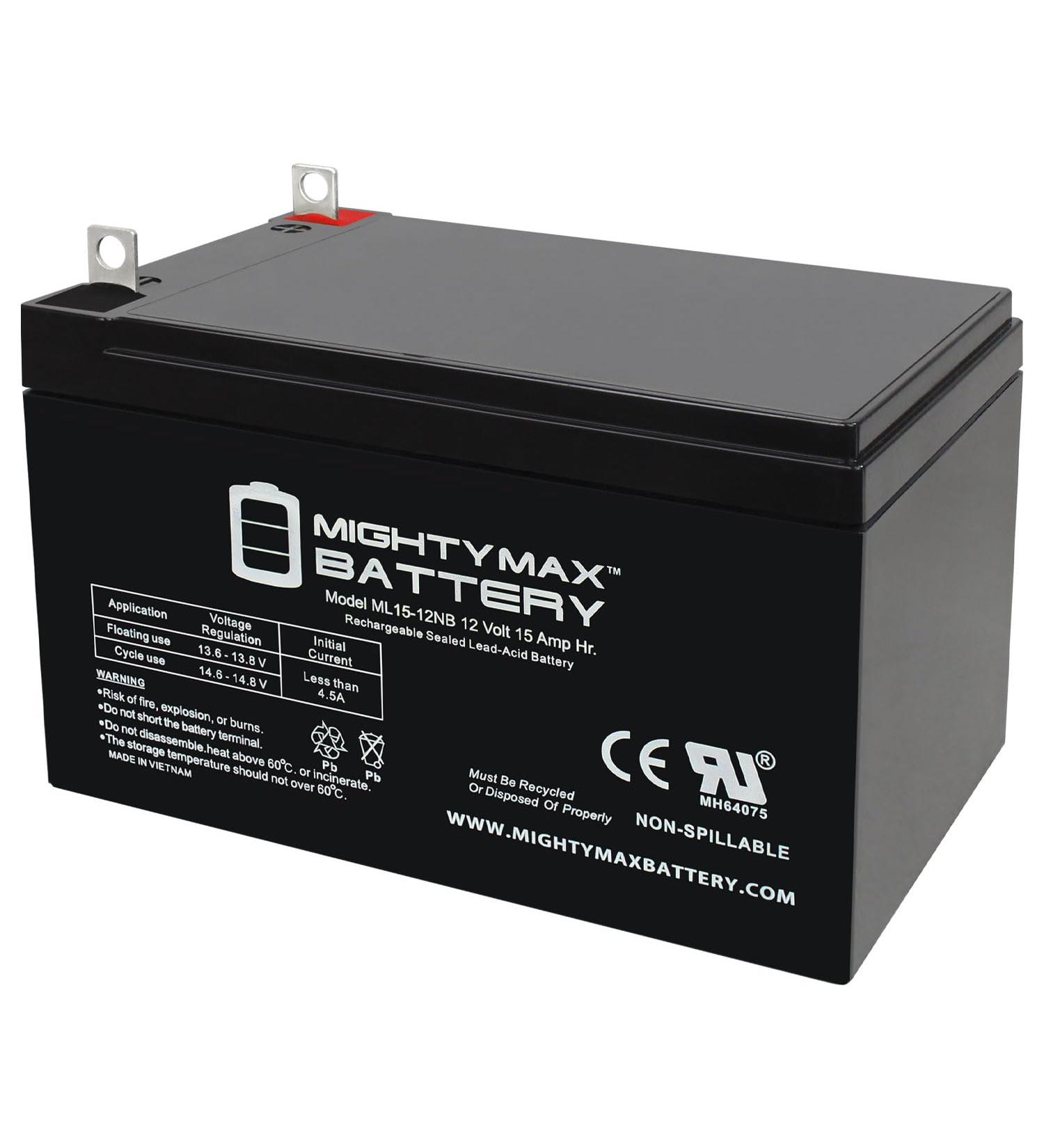 Mighty Max Battery ML15-12NB 12V 15AH - Compatible Replacement for Goal Zero Yeti 150 Solar Generator - Buy Online on GoSupps.com