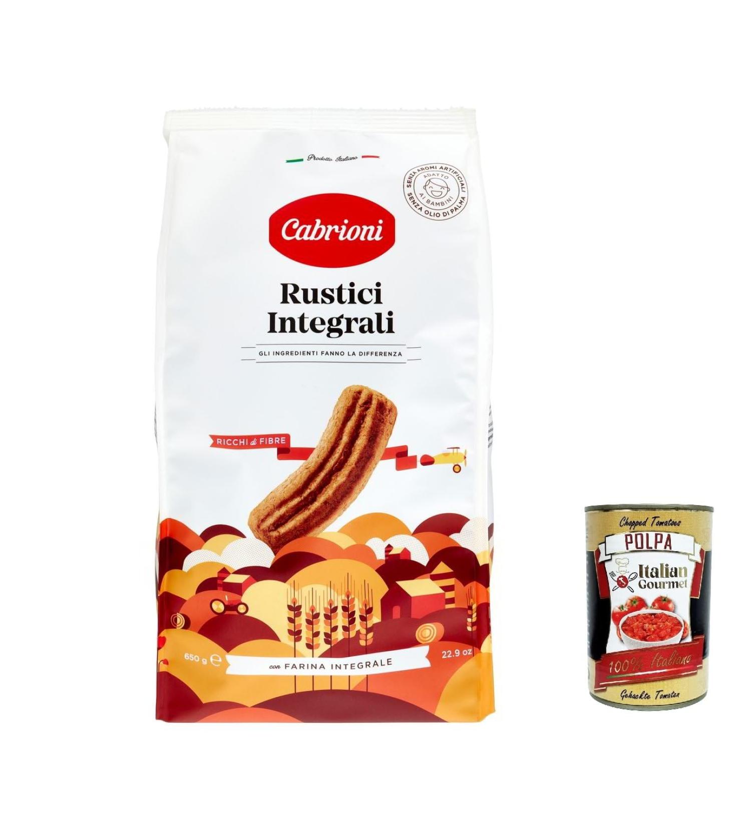  Italian Gourmet E.R. Cabrioni Biscotti Rustici Integrali Set of 3 Rustic Keber Cookies 650 g + Italian Gourmet Pulp 400 g - Buy Online on GoSupps.com