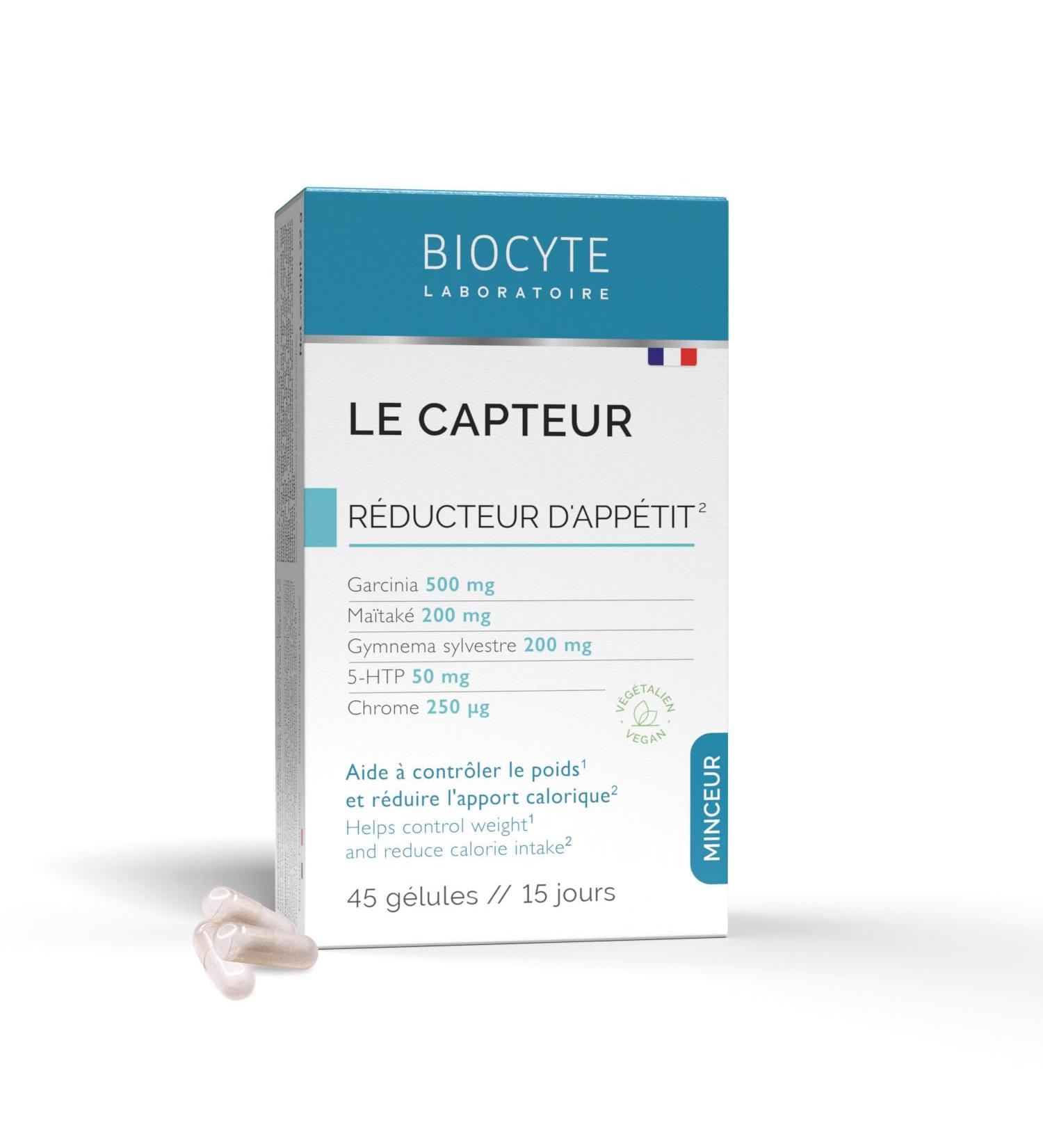 BIOCYTE The Sensor - Slimming Weight Control Reduces Appetite and Caloric Intake - Garnicia Maike Gymnema Sylvestre Chromium - 45 Capsules - Vegan - 15 Day Program - Buy Online on GoSupps.com