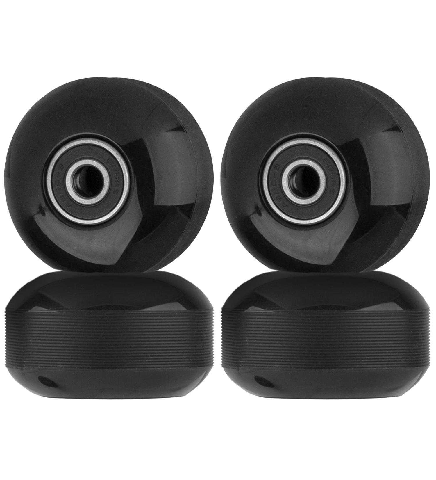 SPORTYOUTH 52mm Skateboard Wheels & Bearings Spacers Set - 95A Hard Street Wheels for Tricks & Cruising - Pack of 4 Black - Buy Online on GoSupps.com