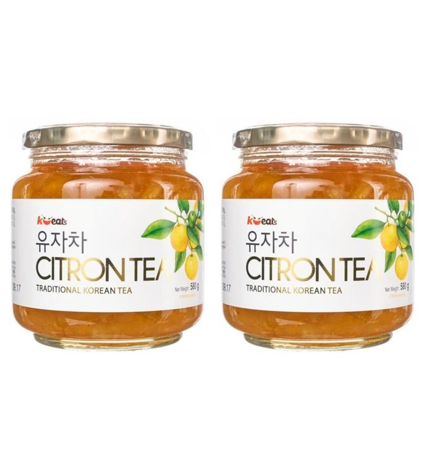 CNMART Traditional Korean Citron Tea 580g - Korean Flavour Jar by K-EATs (Pack of 2) - Buy Online on GoSupps.com