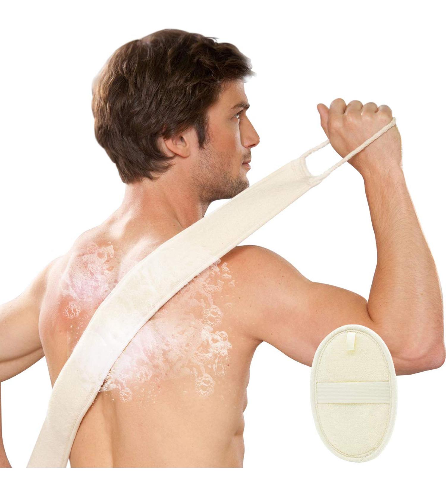 Loofah Exfoliating Back Scrubber for Men and Women - 31.5 inch Length - Deep Clean and Relax Your Body - Buy Online on GoSupps.com