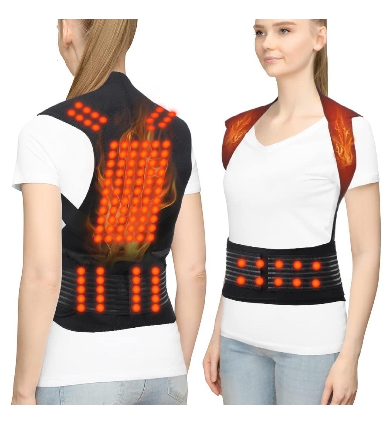 Self-Heating Magnetic Therapy Vest | X-Large Back Support & Pain Relief Belt for Men & Women - Posture Corrector & Neck Massager in Black - Buy Online on GoSupps.com