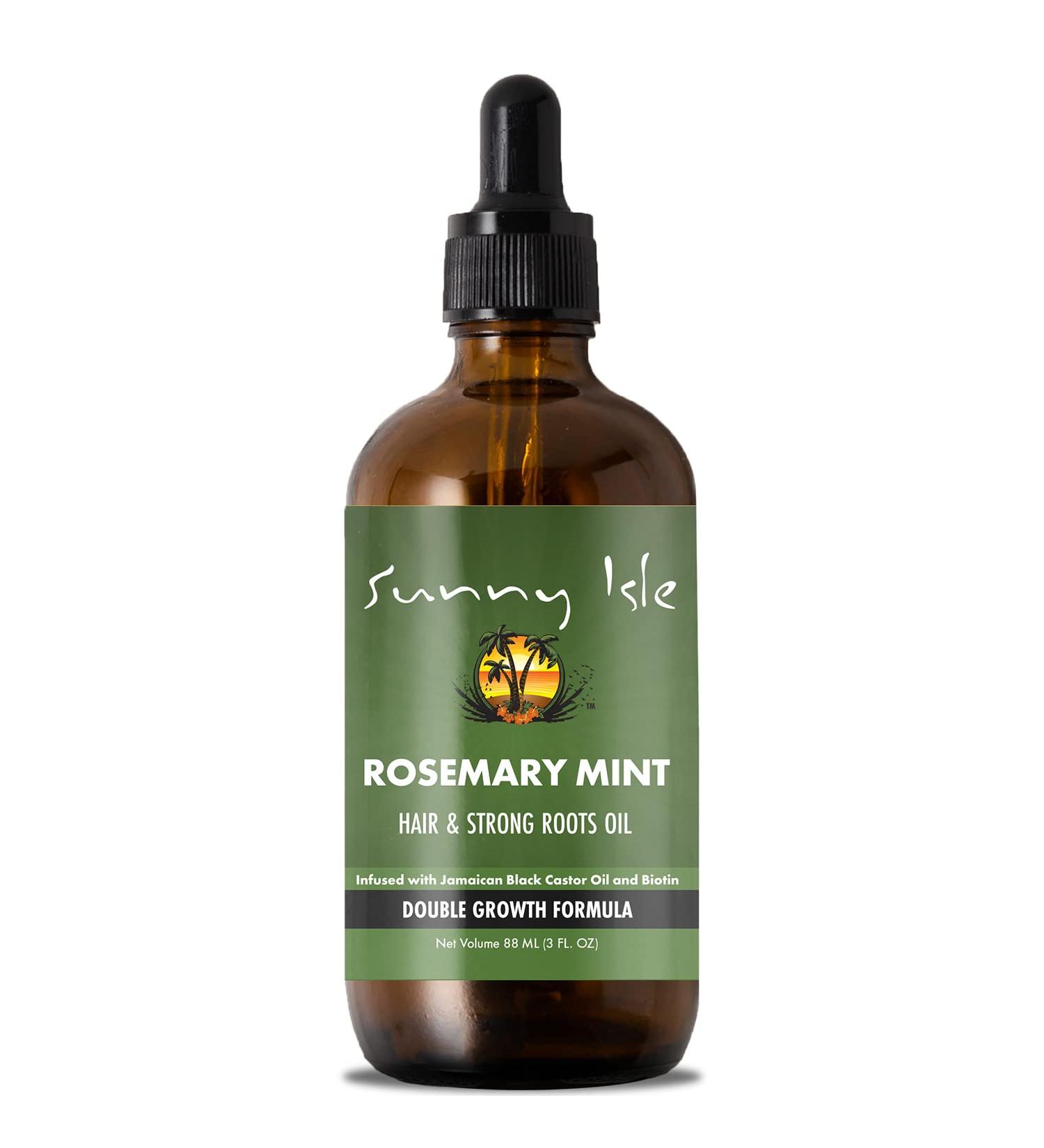 Sunny Isle Rosemary Mint Hair and Strong Roots Oil with Biotin & Castor Oil 3oz - Strengthen & Nourish Hair Follicles for Dry Scalp, Split Ends - All Hair Types - Buy Online on GoSupps.com