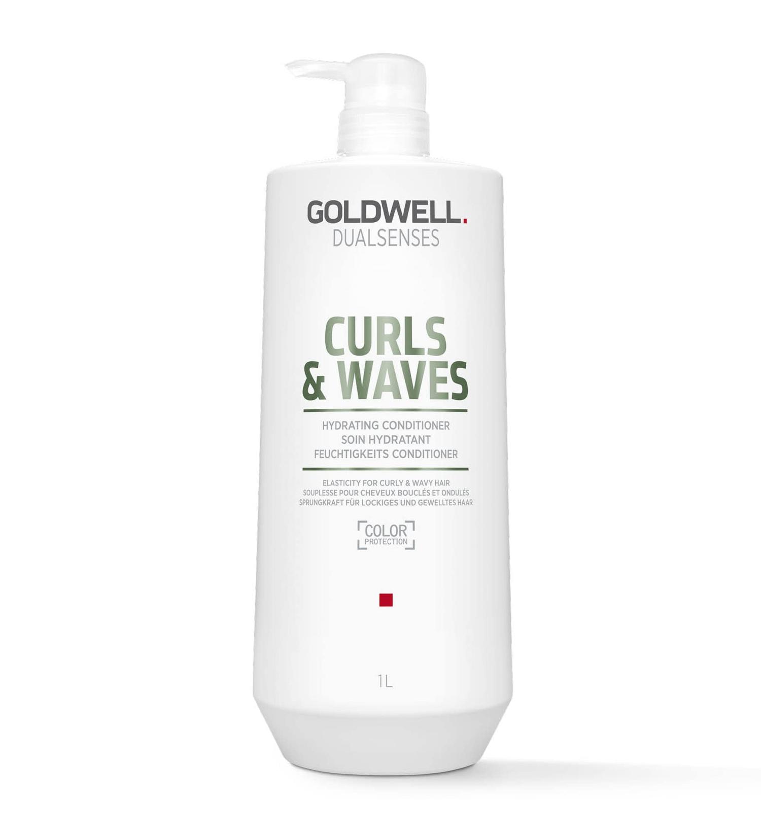 Goldwell Dualsenses Curls & Waves Hydrating Conditioner 1L - Nourishing Treatment for Curly Hair - Buy Online on GoSupps.com