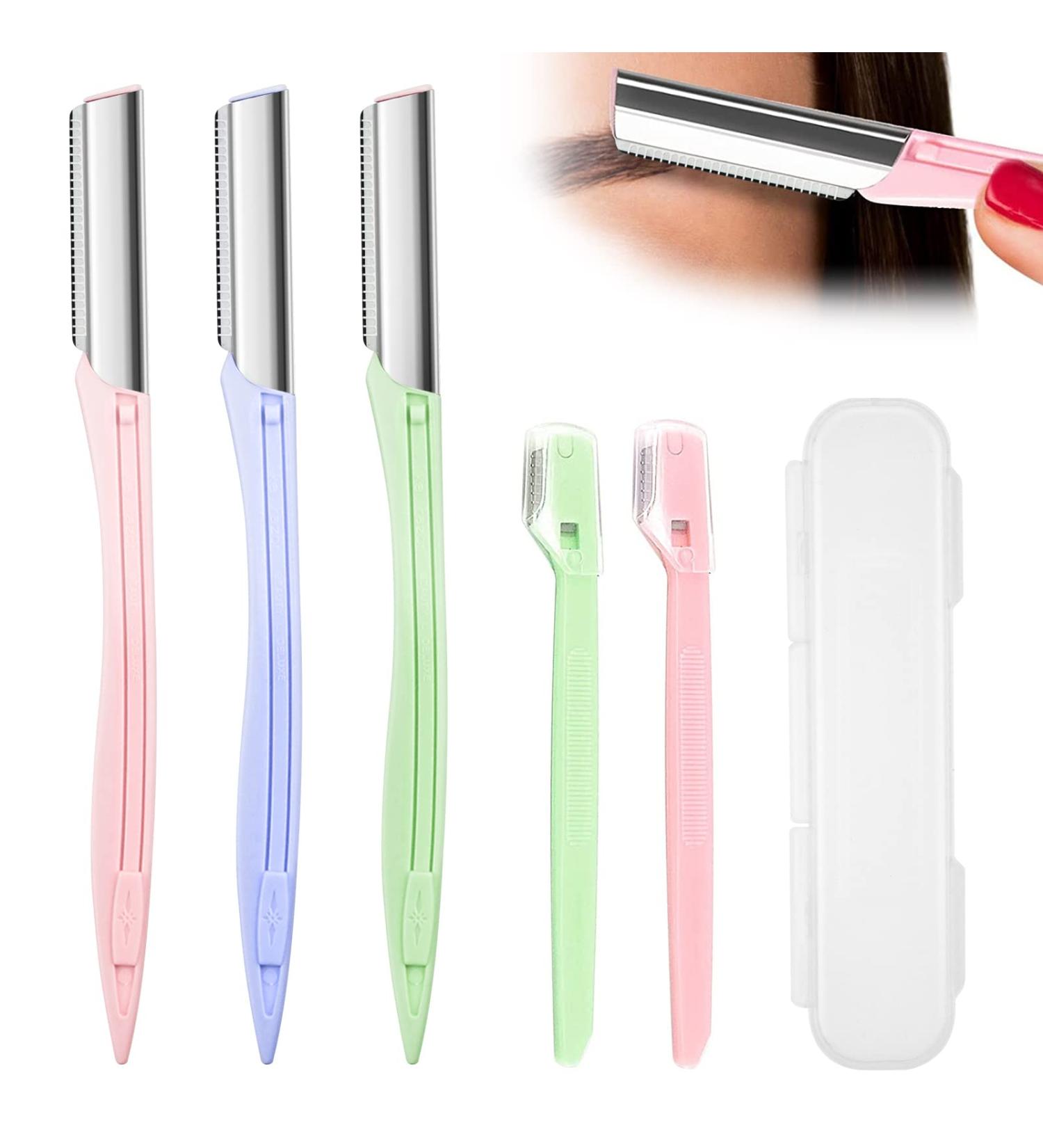 Leikedun 5PCS Face Razor and Eyebrow Shaver Kit for Women - Portable Dermaplaning Blades for Hair Removal and Facial Shaping - Buy Online on GoSupps.com