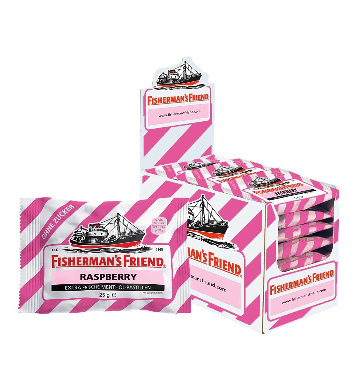 Fisherman's Friend Raspberry sugar free (24 x 25g) - Buy Online on GoSupps.com