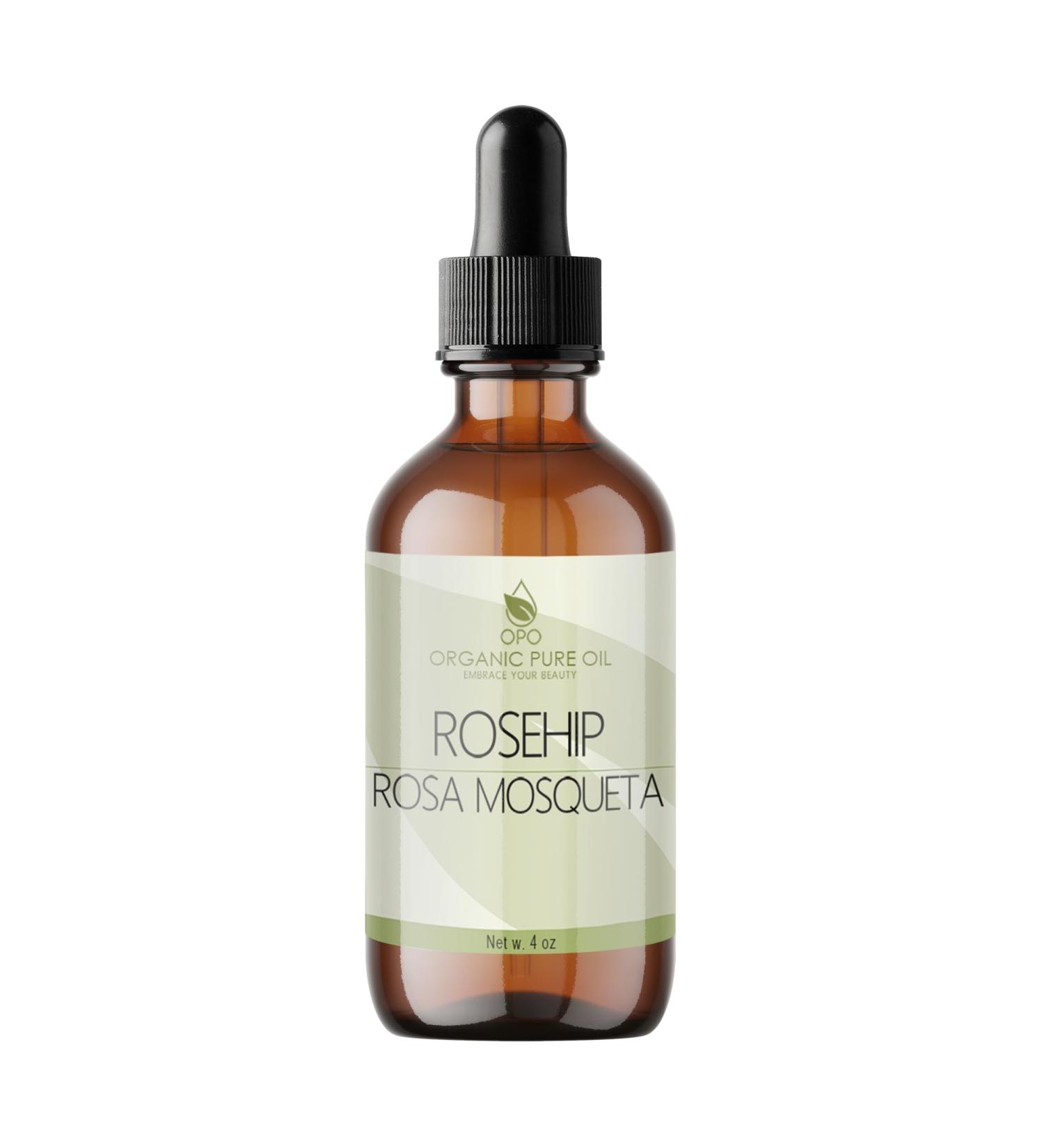 Organic Rosehip Oil 4 oz - 100% Pure Cold Pressed Unrefined Extra Virgin | Premium Antioxidants for Skin Rejuvenation - Buy Online on GoSupps.com
