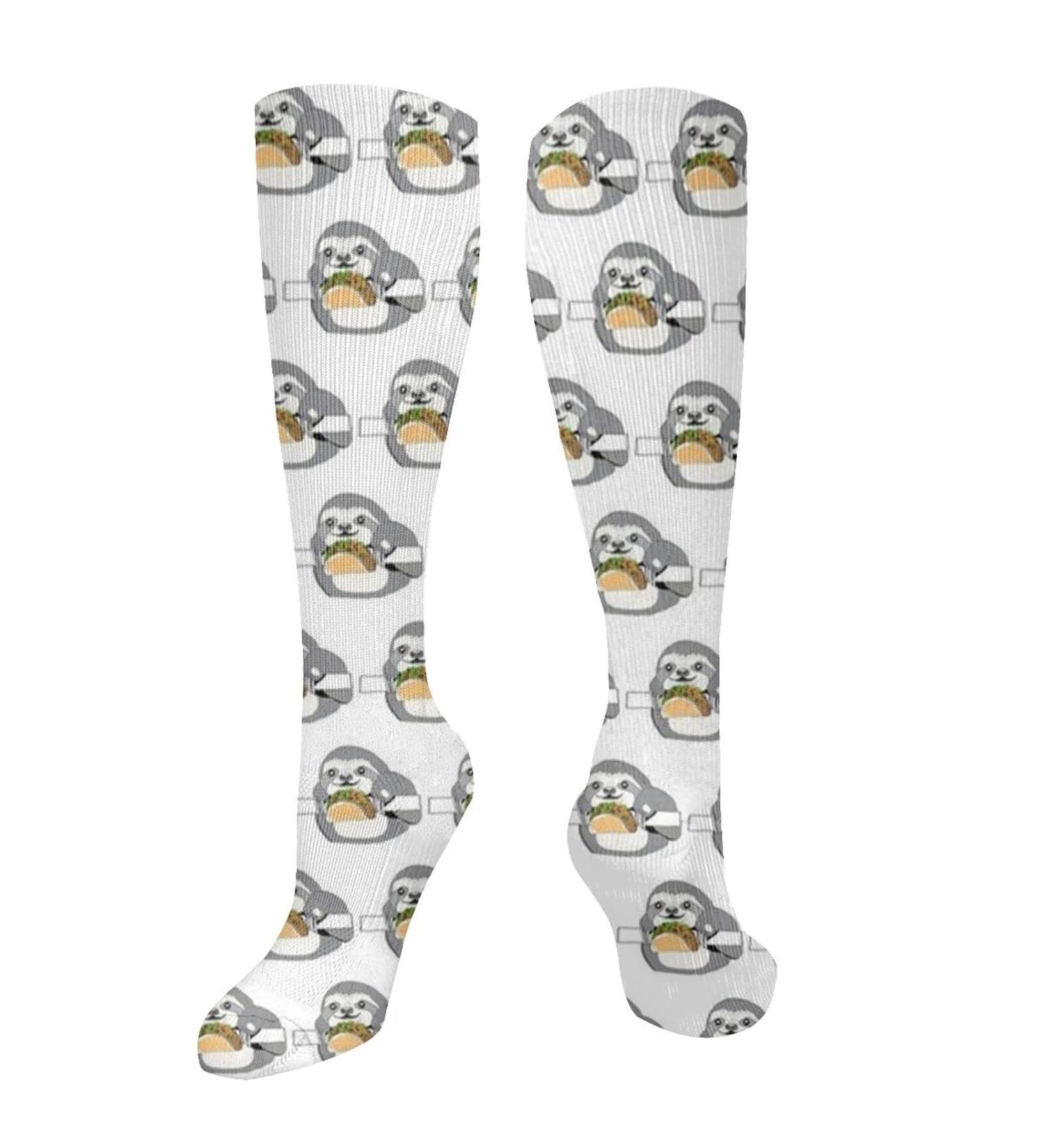 Shop Sloth Tacos Compression Socks for Men & Women - 15-20 mmHg Support for Running & Cycling - Boost Circulation - Buy Online on GoSupps.com