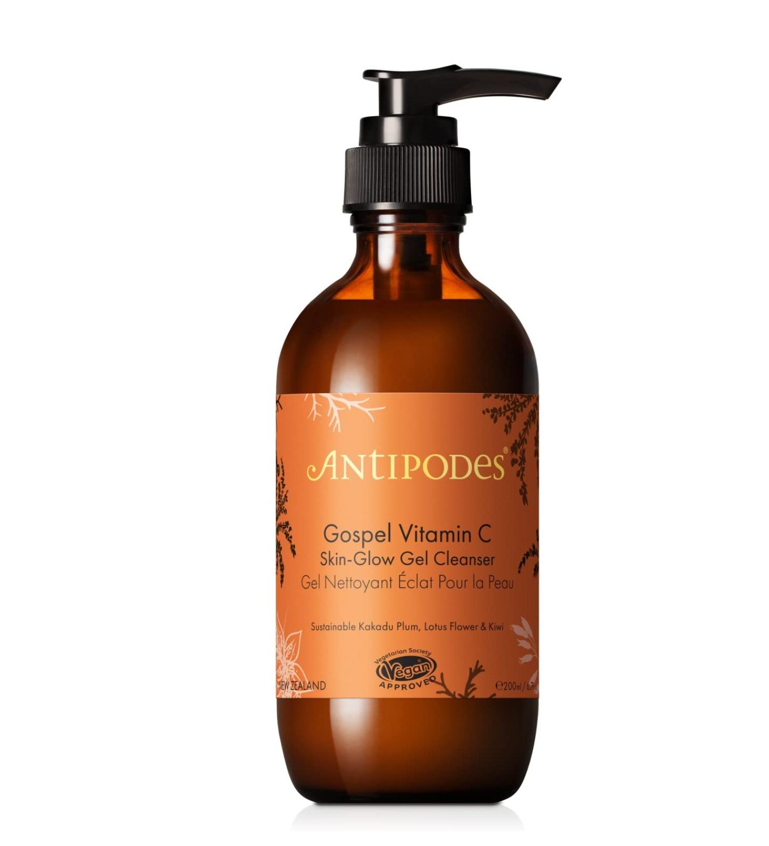 Antipodes Gospel Vitamin C Face Cleanser Brightening Skincare Ingredients - Skincare for Glowing Skin Vegan 200 ml - Buy Online on GoSupps.com