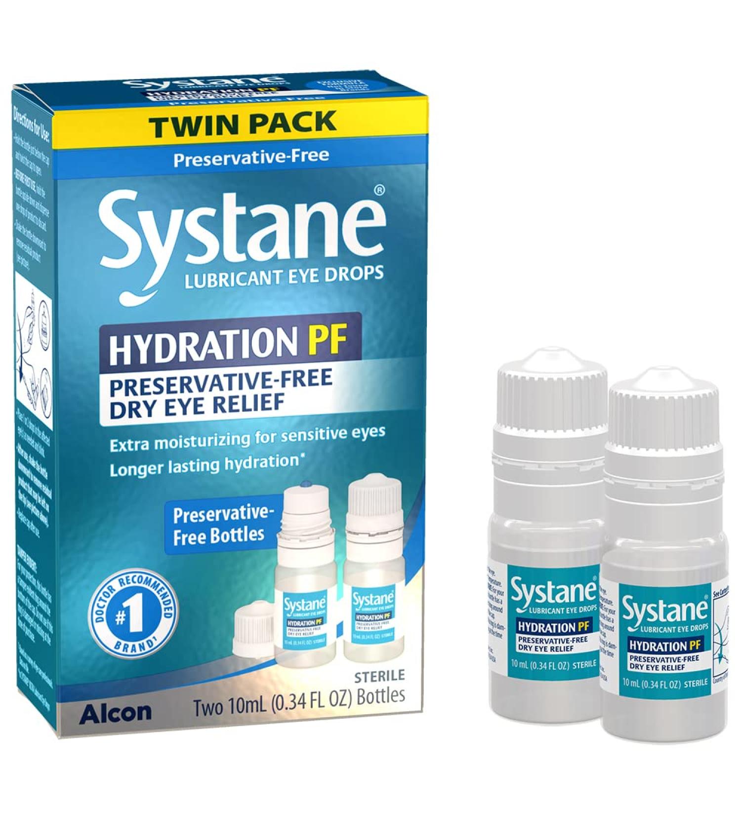 Systane Hydration Preservative-Free Eye Drops Twin Pack - 2x10ml | Dry Eye Relief - Buy Online on GoSupps.com