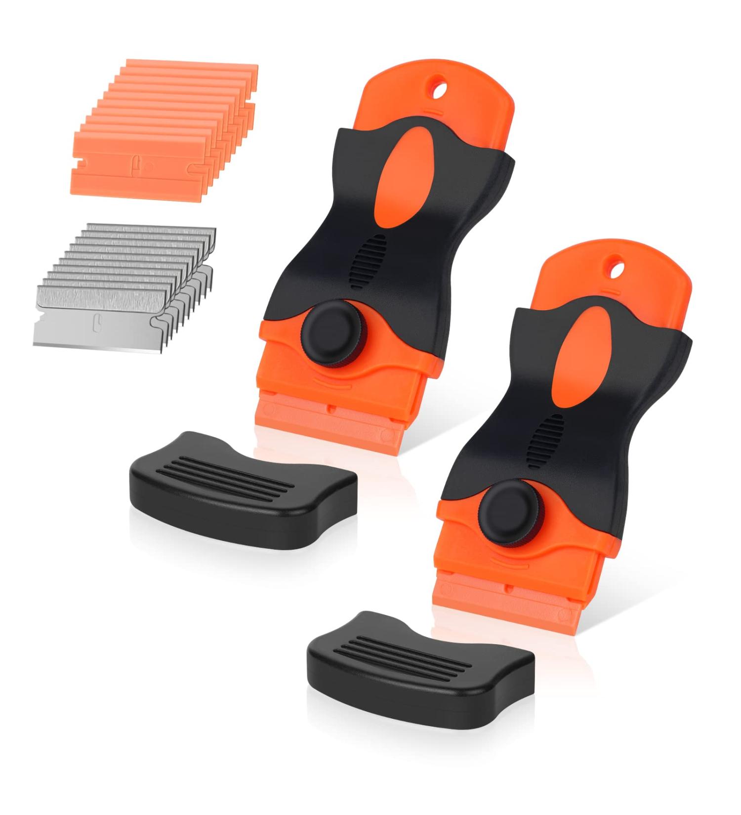 Flintronic Kitchen Scraper Set - 2 Piece Ceramic Hob & Glass Cooktop Scrapers with Stainless Steel Blades - Buy Online on GoSupps.com