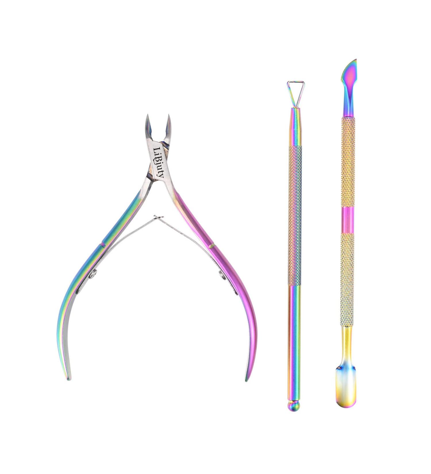 Nail Cuticle Nipper Rainbow Clipper Scissor Dead Skin Remover Manicure Nail Art Tool 1set - Buy Online on GoSupps.com