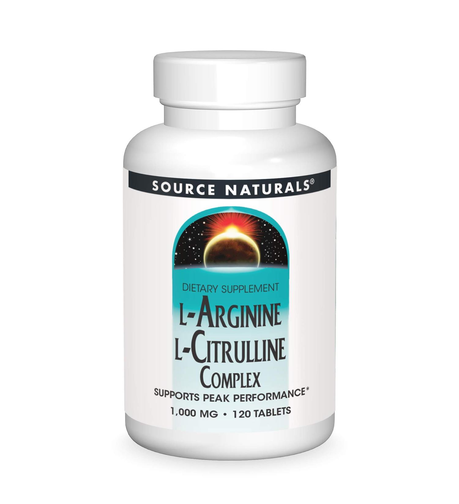 Source Naturals L-Arginine L-Citrulline Complex 1000 mg â€“ 120 Tablets for Enhanced Performance - Buy Online on GoSupps.com
