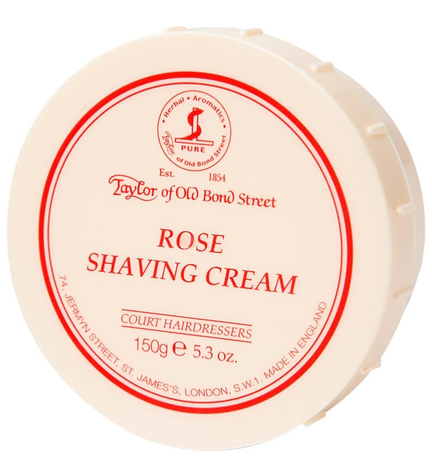 Taylor of Old Bond Street Shaving Cream Rose 150g - Premium Men's Grooming Product for Smooth Shaving - Buy Online on GoSupps.com