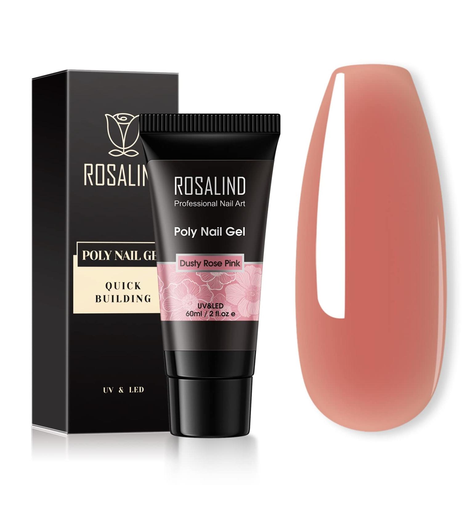 Rosalind Poly Nail Gel 60ml - Dusty Rose Pink UV/LED Acrylic Nail Extension Glue for Manicure Repair - Buy Online on GoSupps.com