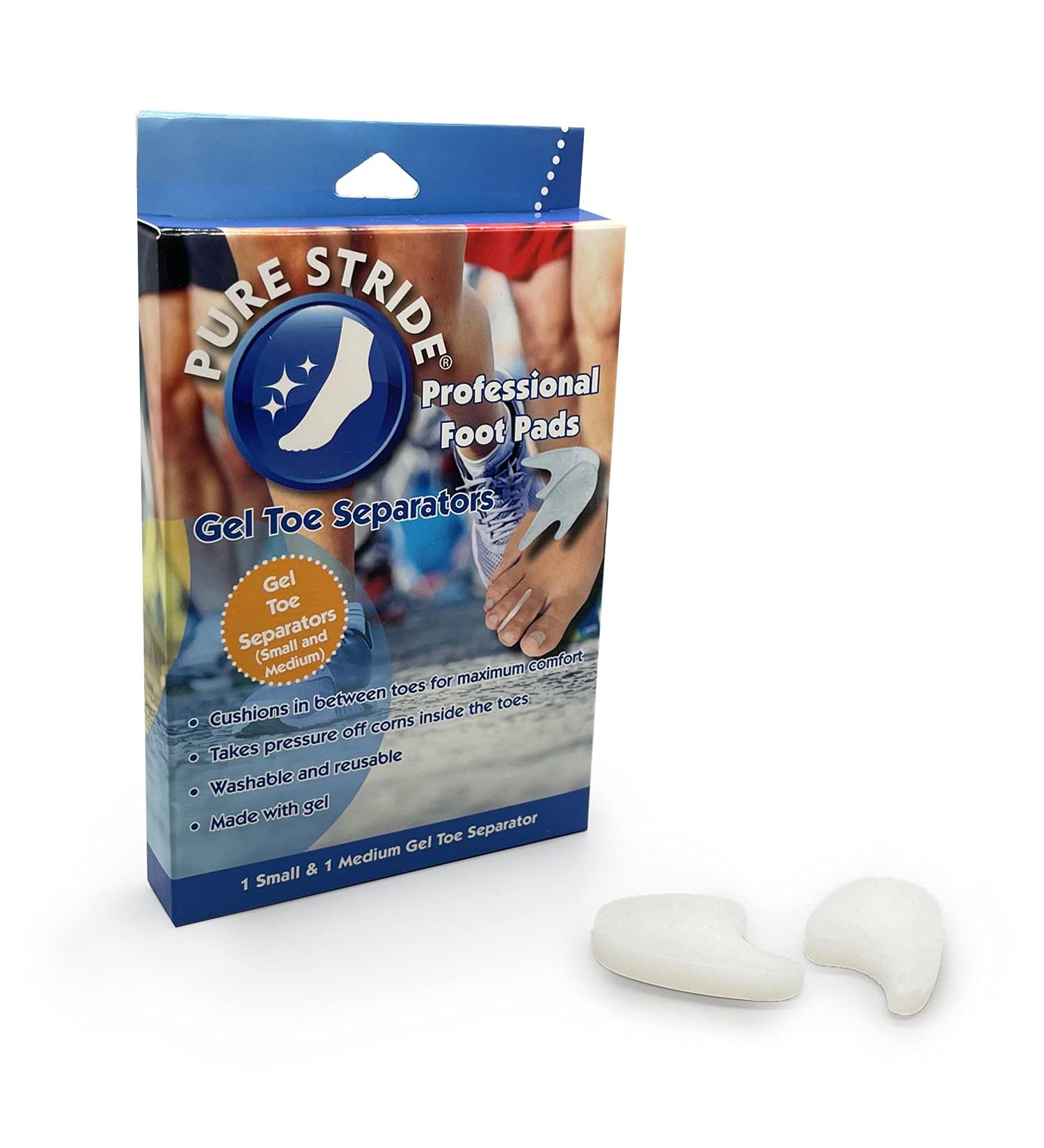 Pain Relief Gel Toe Separators - Professional Foot Pads for Corn and Callus - Small/Medium Sizes included - Buy Online on GoSupps.com