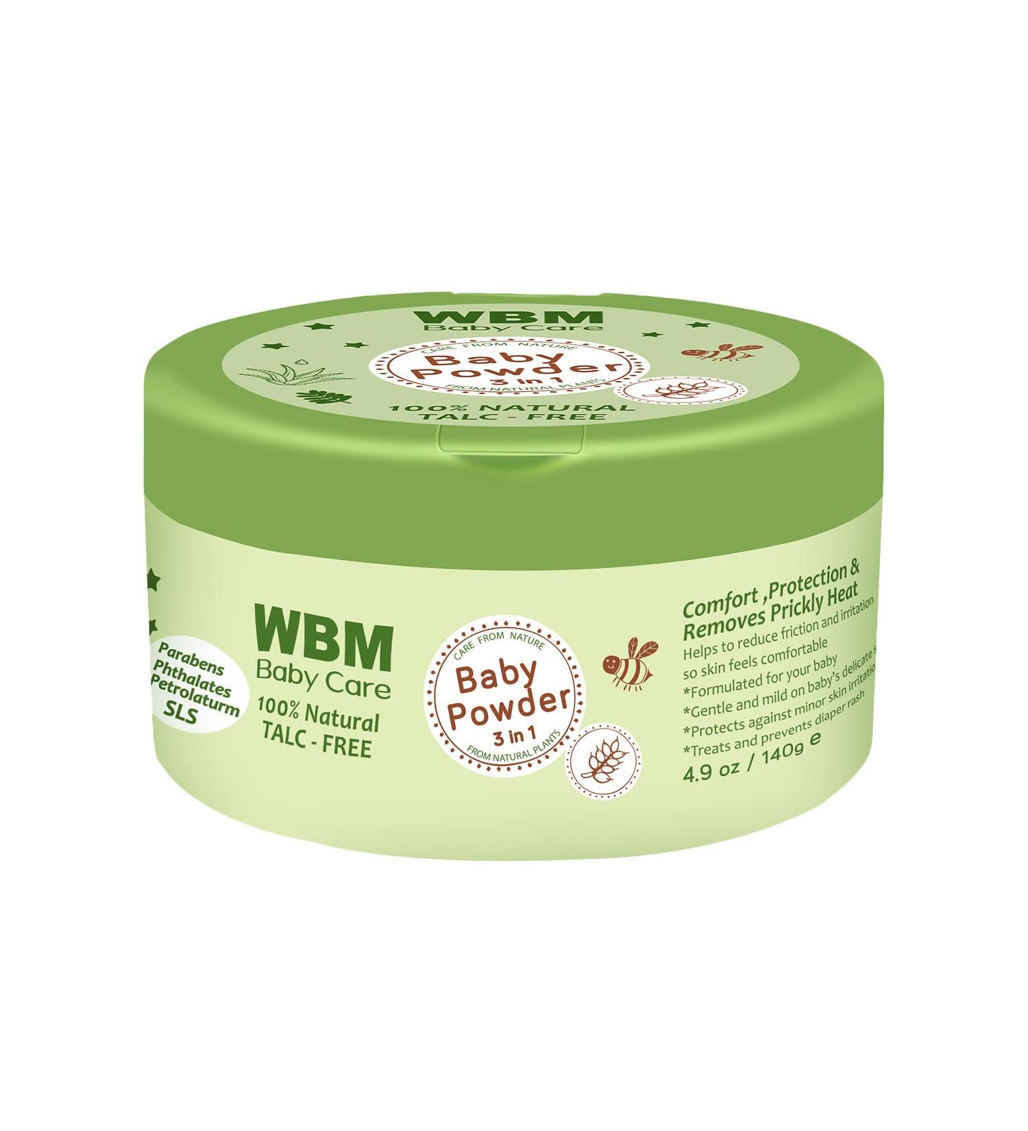 WBM Care Baby Powder Talc Free - Unscented, 140g | Gentle Formula for Delicate Baby Skin - Buy Online on GoSupps.com