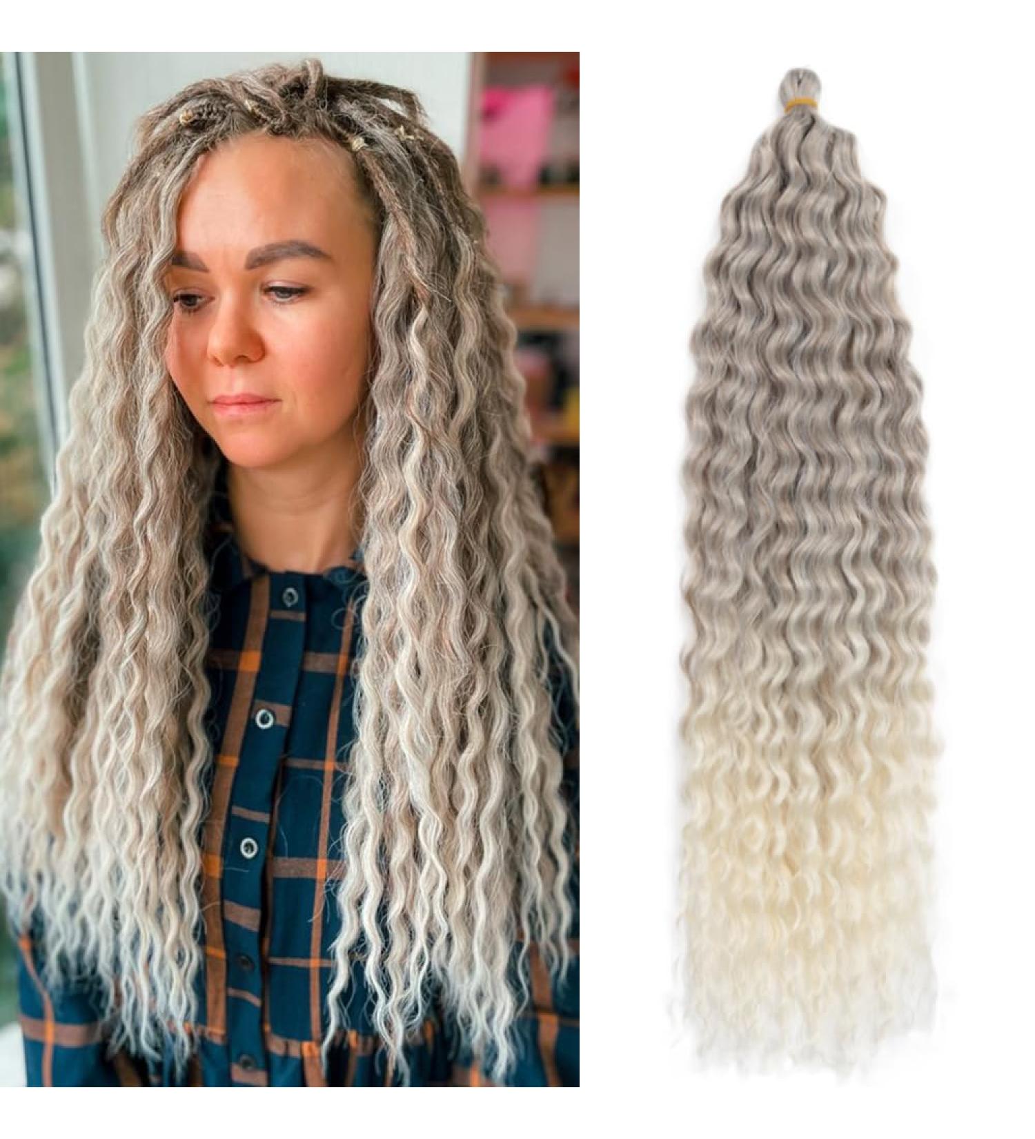 Deep Twist Crochet Hair - 26 Inch Ombre Synthetic Hair Extensions | Kinky Curl Braided Hairstyles | 3 Packs Waterwell Twist Braids - Buy Online on GoSupps.com