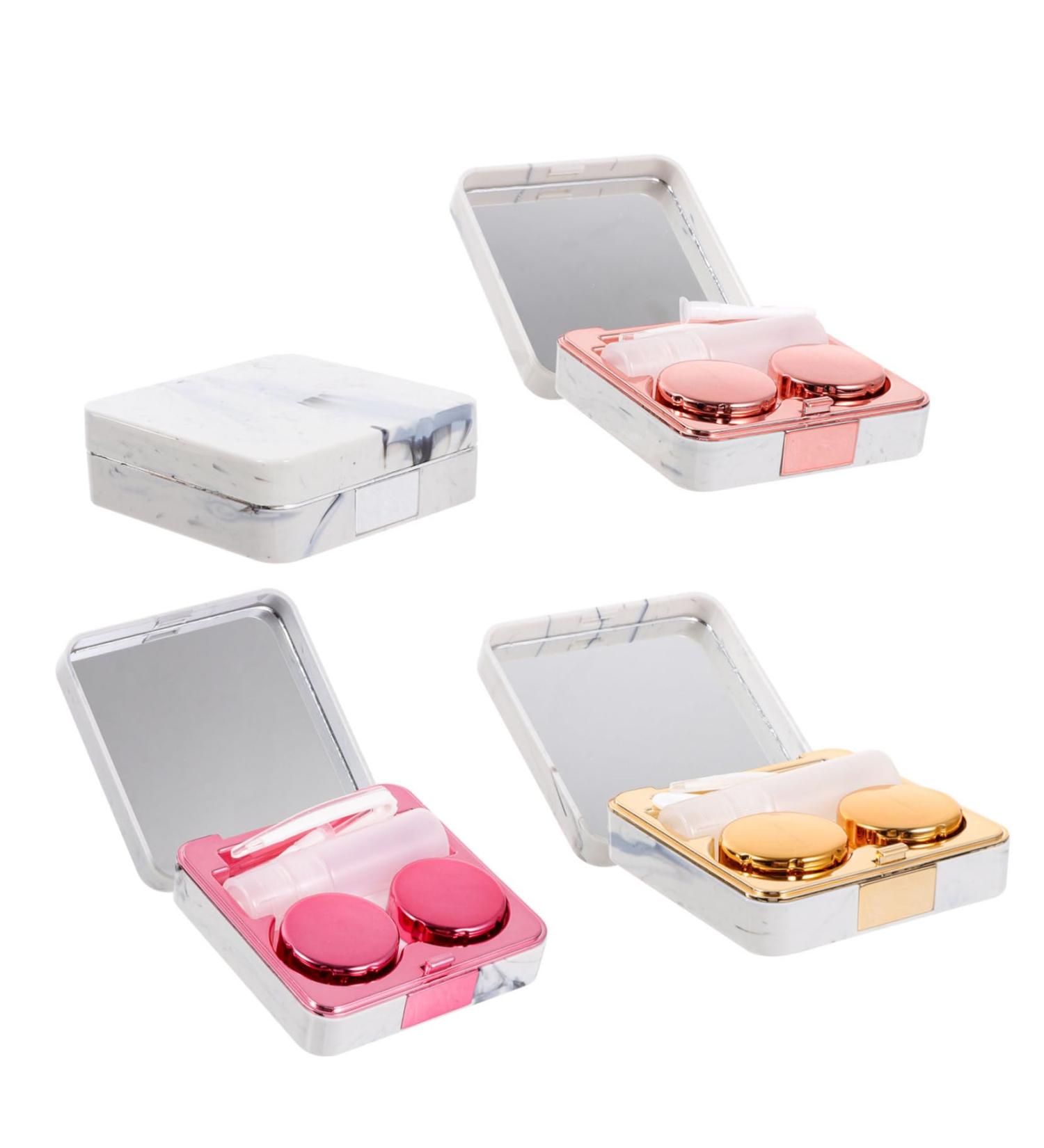 JECOMPRIS 8-Piece Square Glasses Case Travel Set - Eye-Catching Contact Lens Holder & Organizer - Colored Lenses Storage Box Durable ABS - Buy Online on GoSupps.com