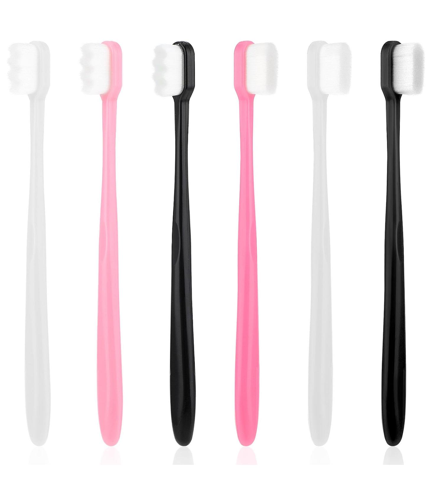 Ouligay Nano Toothbrush Set - 6 Soft Bristle Brushes with 20 000 Micro Bristles for Gentle Care | Ideal for Adults & Children with Sensitive Gums & Gum Recession - Buy Online on GoSupps.com