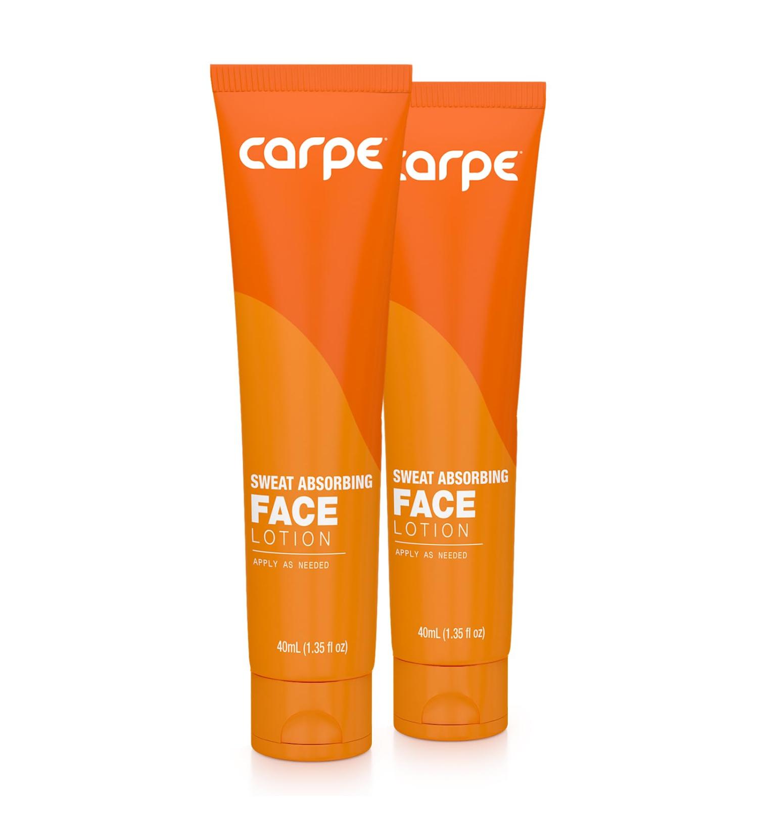 Carpe No-Sweat Face - (Pack of 2) Helps Keep Your Face Forehead and Scalp Dry - Sweat Absorbing Gelled Lotion - Plus Oily Face Control - With Silica Microspheres and Jojoba Esters 1.35 Fl Oz (Pack of 2) - Buy Online on GoSupps.com