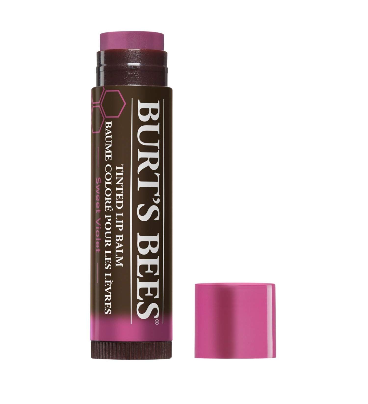 Burt's Bees 100% Natural Tinted Lip Balm Sweet Violet with Shea Butter & Botanical Waxes - 1 Tube - Buy Online on GoSupps.com