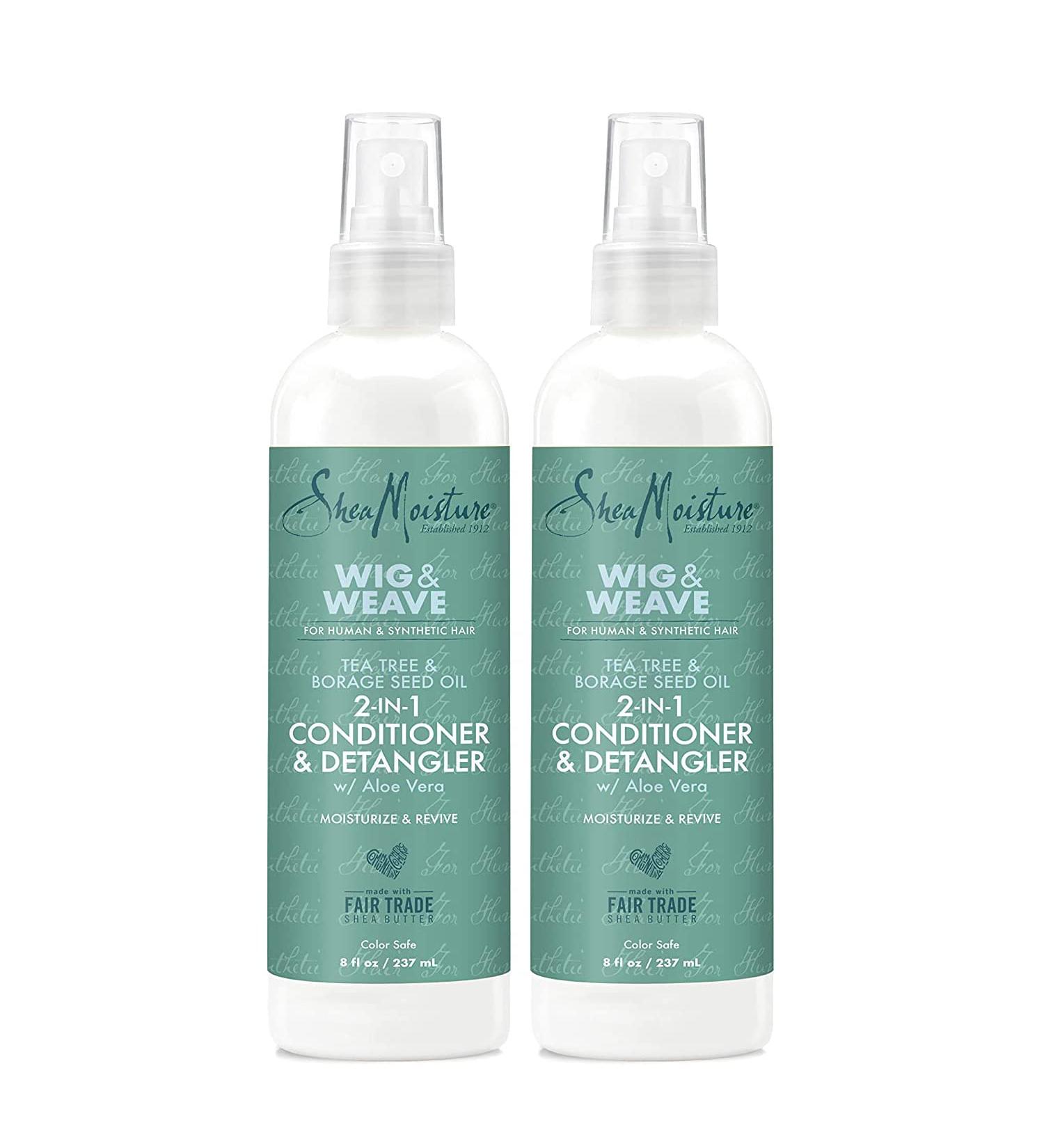 Shea Moisture 2-in-1 Leave-In Conditioner & Detangler for Wigs & Weaves - Tea Tree Oil & Aloe Vera, 2 Pack (8 Fl Oz Each) - Buy Online on GoSupps.com