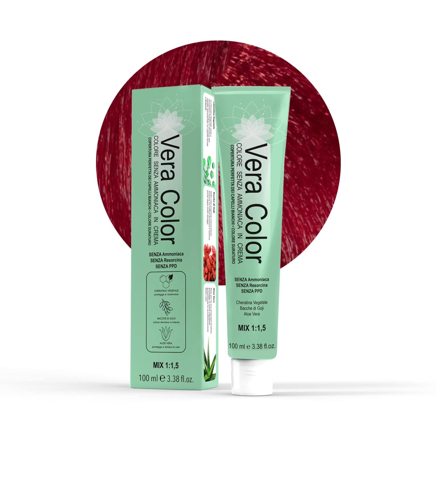 Vera Color Ammonia-Free Hair Color Long-Lasting Professional Hair Color with Vegetable Keratin Aloe Vera and Goji Berry Dark Copper Blonde 6.4 100 ml - Buy Online on GoSupps.com