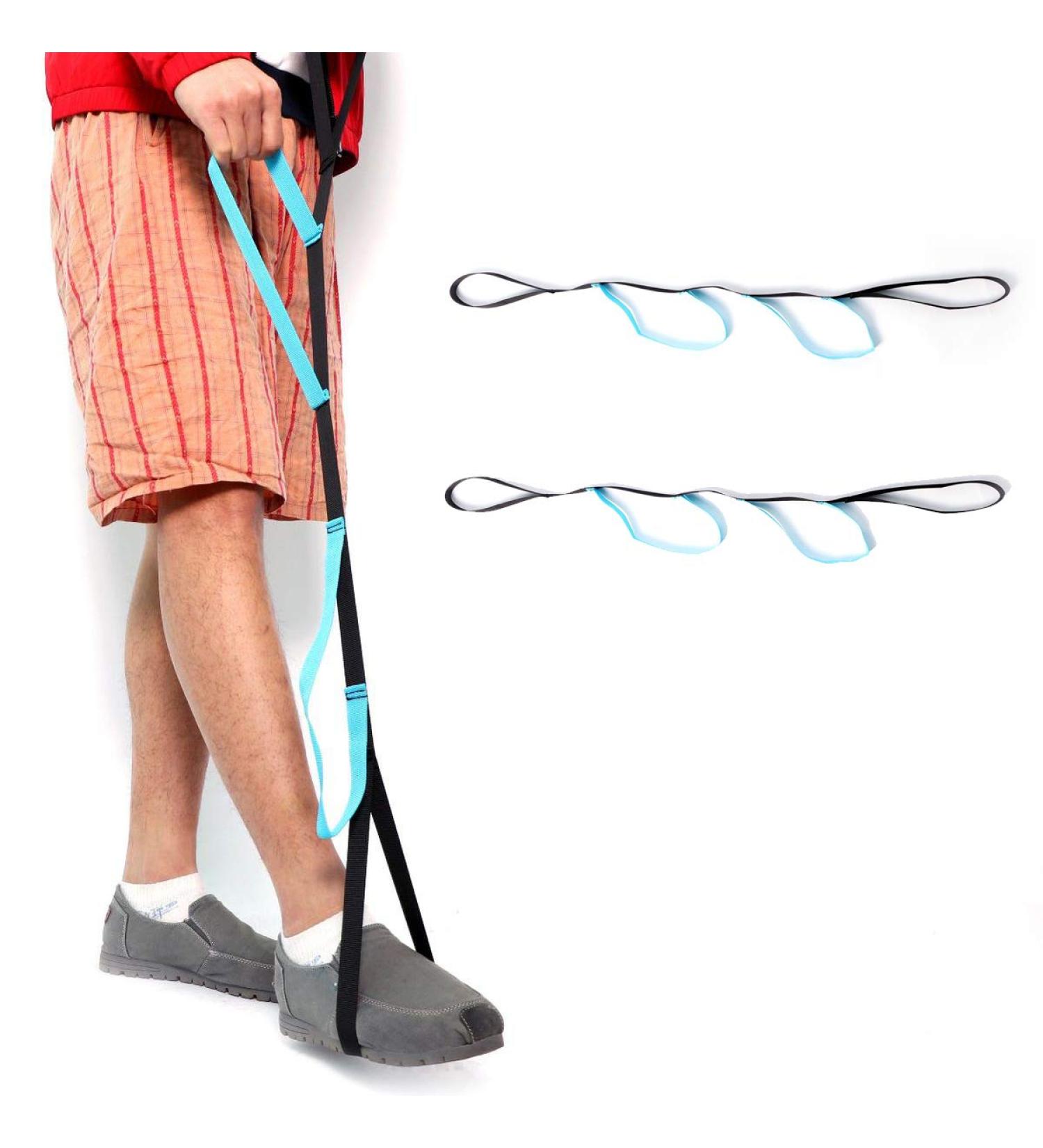 Kangwell Multi-Loop Leg Lifter Strap - Washable & Rigid Handle - Walking Aid for Stroke, Paralysis, and Hemiplegia (2PC) - Buy Online on GoSupps.com