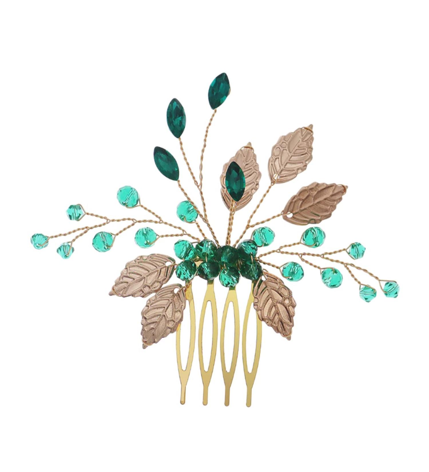CRILSTYLEO Rhinestone Tuck Comb Leaf Hair Comb Wedding Hair Comb Gold Hair Accessories Leaf Hair Accessories Chinese Hair Accessories Hair Accessories for Women Wedding Prom Hair Accessories - Buy Online on GoSupps.com