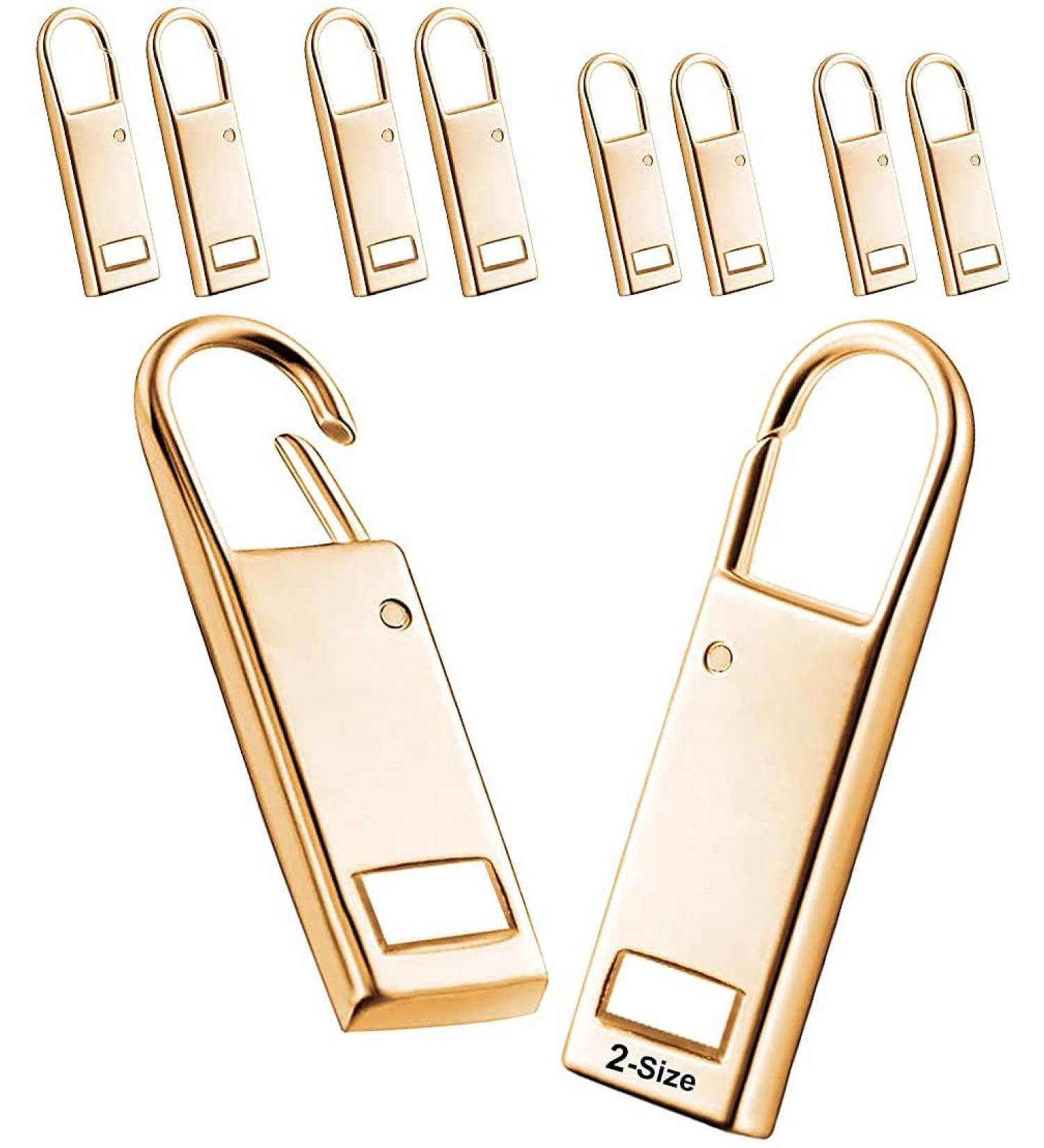 Enjoy Zipper Pull Replacement Metal Handles - 8 Pack Gold for Shoes Luggage Bags Jackets | Durable Zip Tab Repair - Buy Online on GoSupps.com